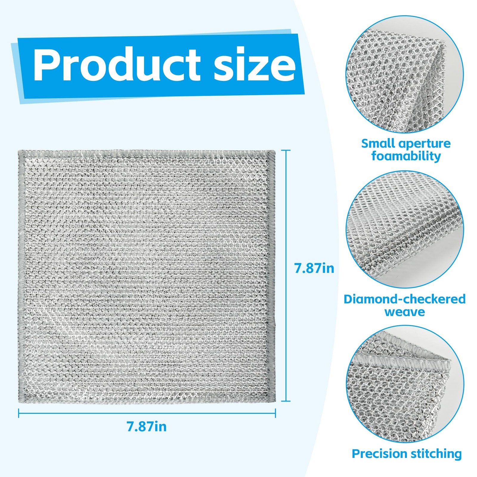 12Pack Multipurpose Wire Dishwashing Rags, Upgrade Non Scratch Wire Dishcloth…