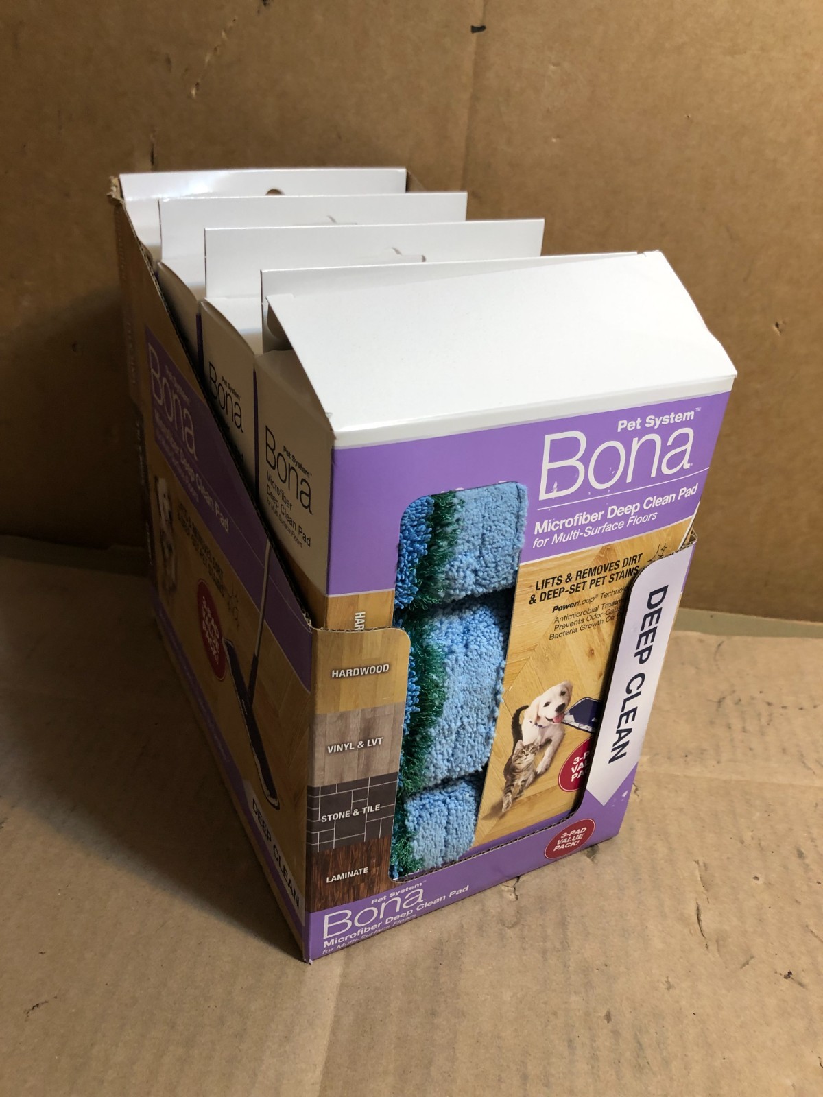 Lot Of 12 BONA Microfiber Cleaning Pad Multi-Surface Floors Reusable Washable