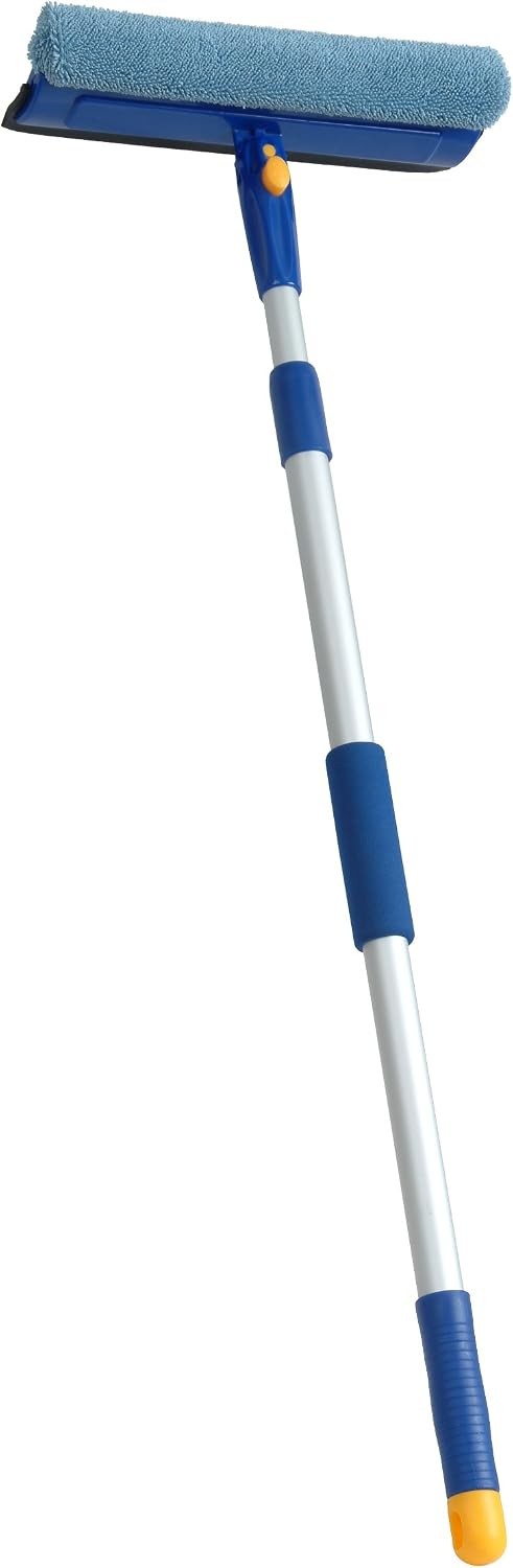 Window Washer and Silicone Squeegee, Auto Easy Grip Extendable Handle