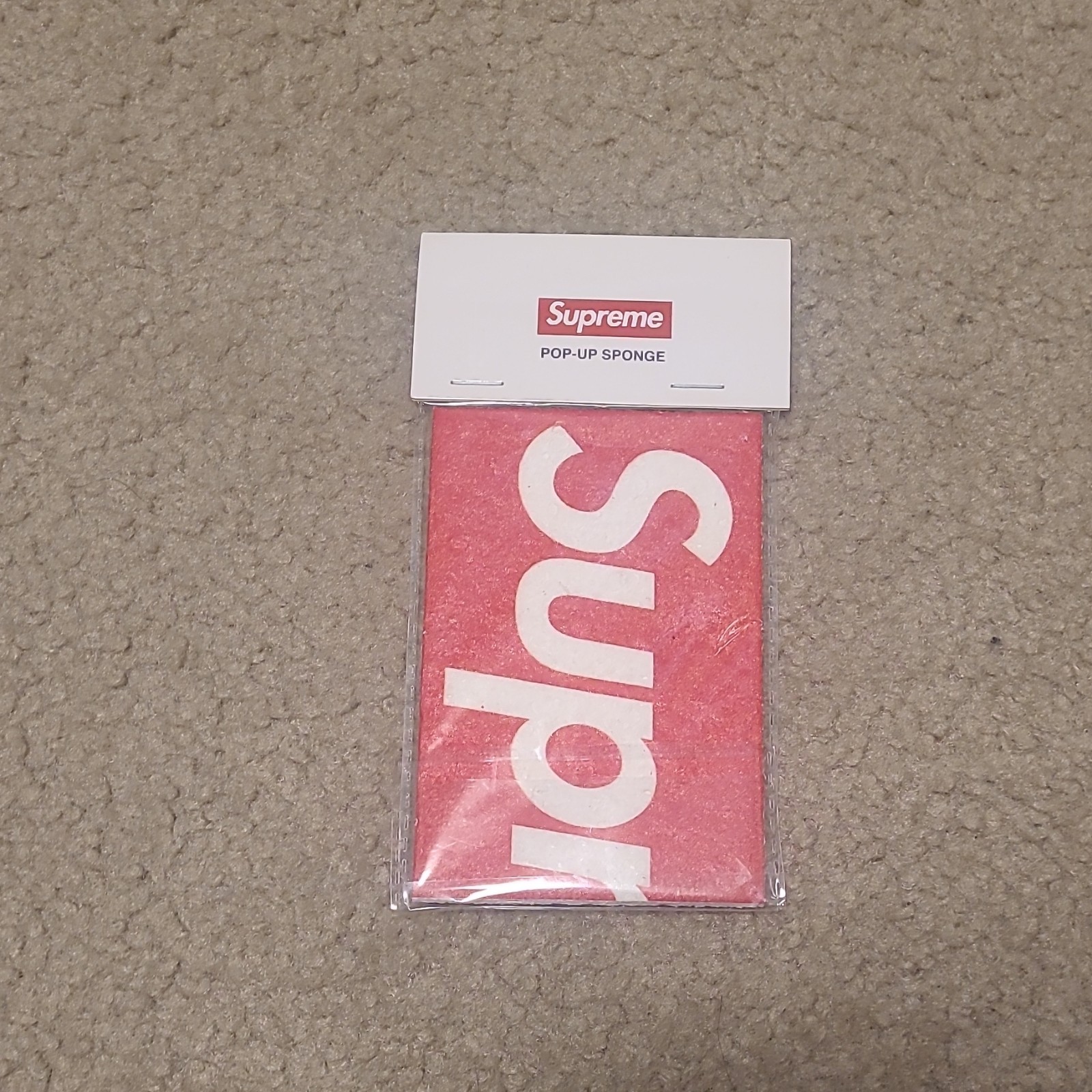 Supreme Pop-Up Sponge Logo Red/White Wood Pulp 105 Washes SS24
