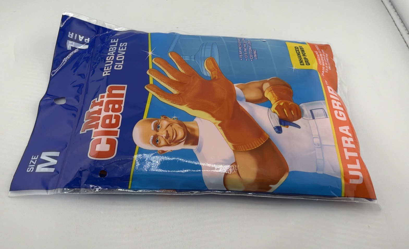 Mr. Clean Bliss Premium All Purpose Cleaning Gloves Medium Latex Free Orange. Ne