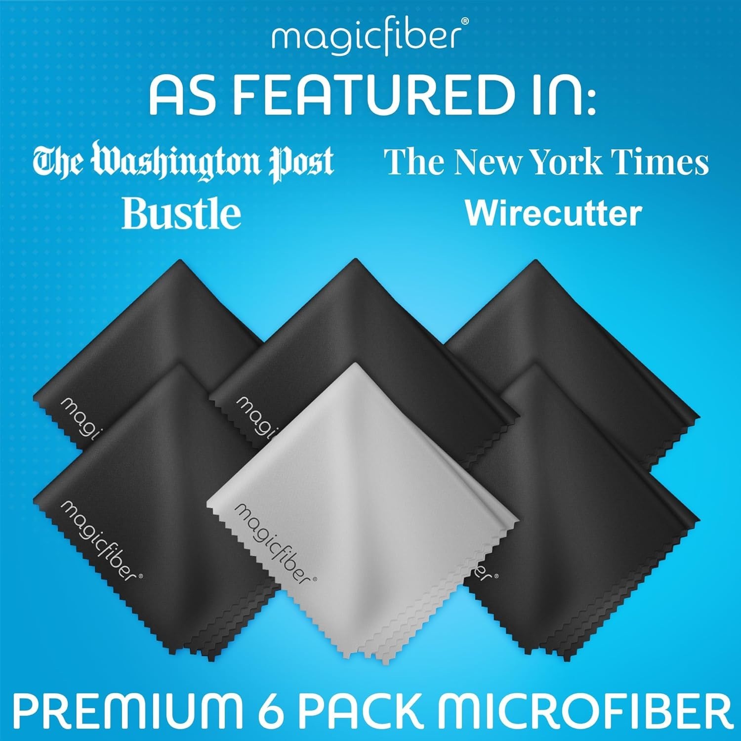 6pk Microfiber Cleaning Cloths – Streak-Free & Scratch-Free Lens Cleaner
