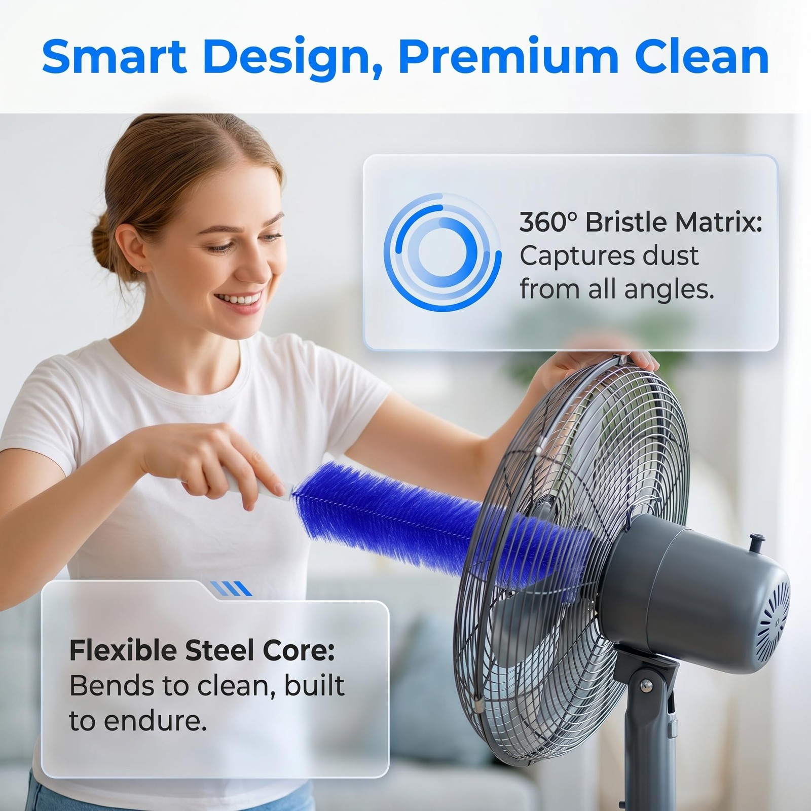 Generic Bendable Microfiber Head 2026 Fan Cleaner Brush Reusable Dust Remover