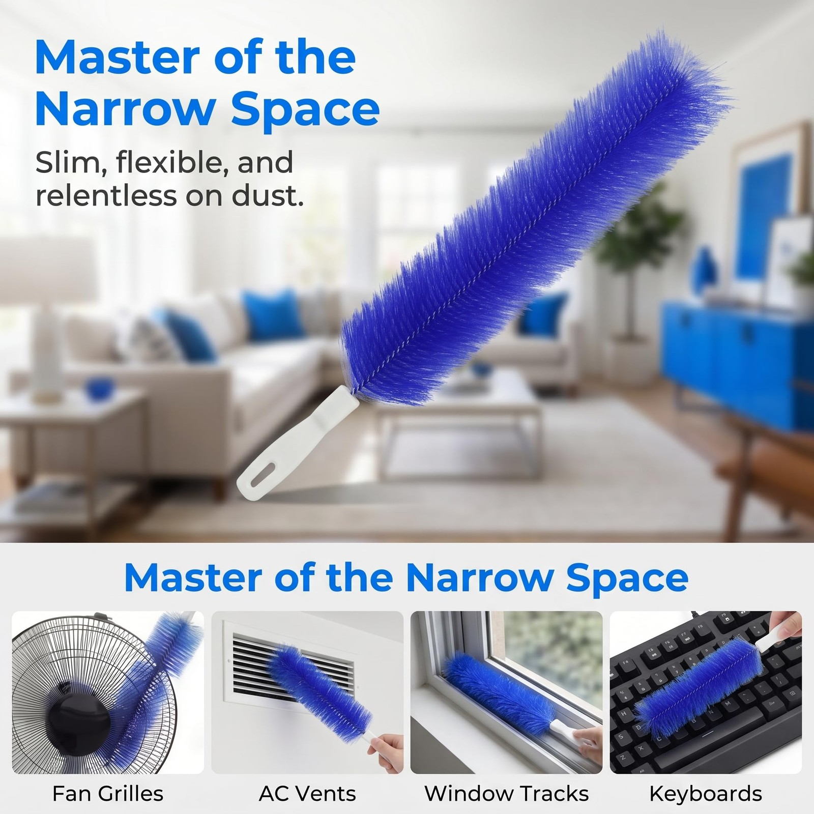 Generic Bendable Microfiber Head 2026 Fan Cleaner Brush Reusable Dust Remover