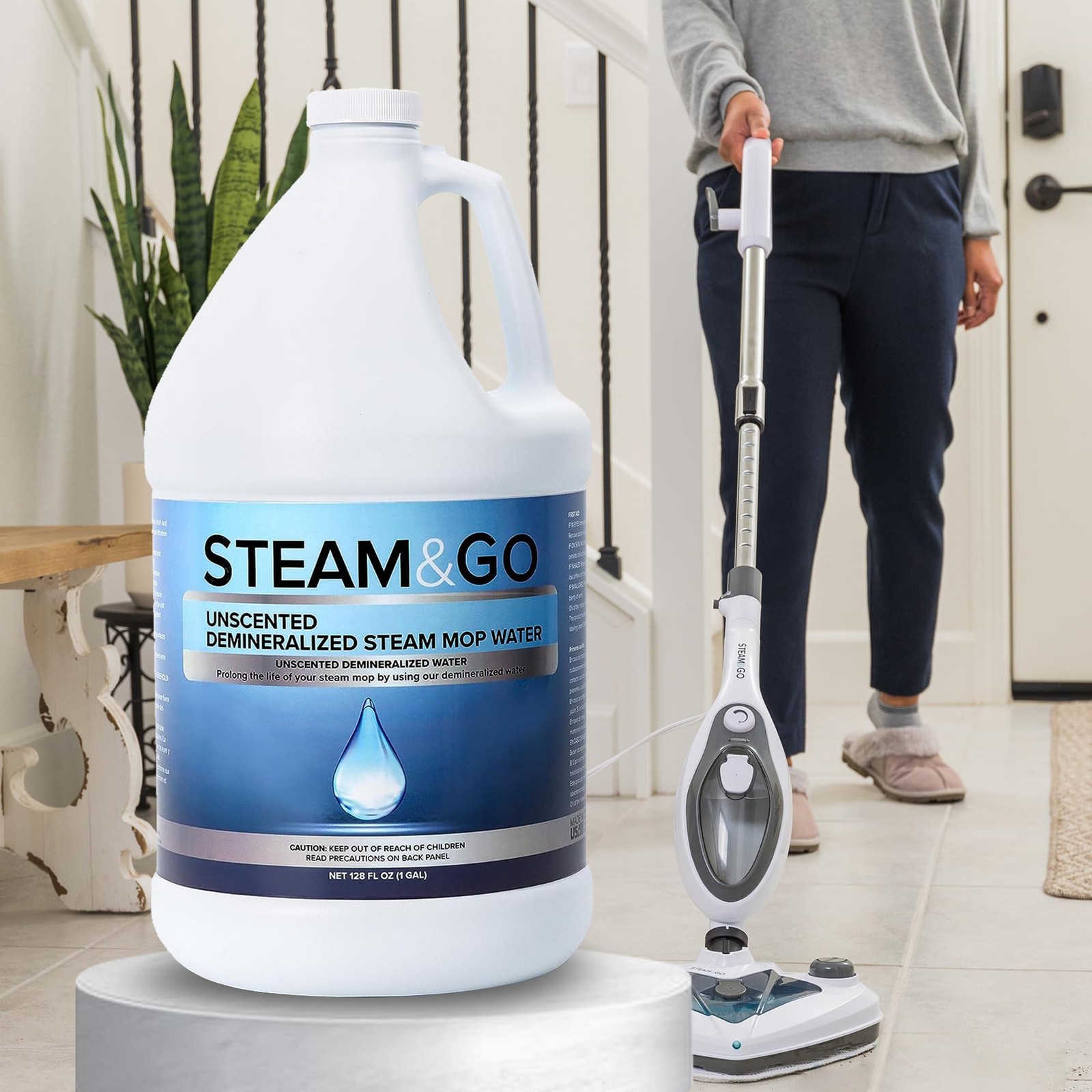 Steam & Go Unscented Demineralized Water for Steam Mop – 128 Fl Oz | Scented …