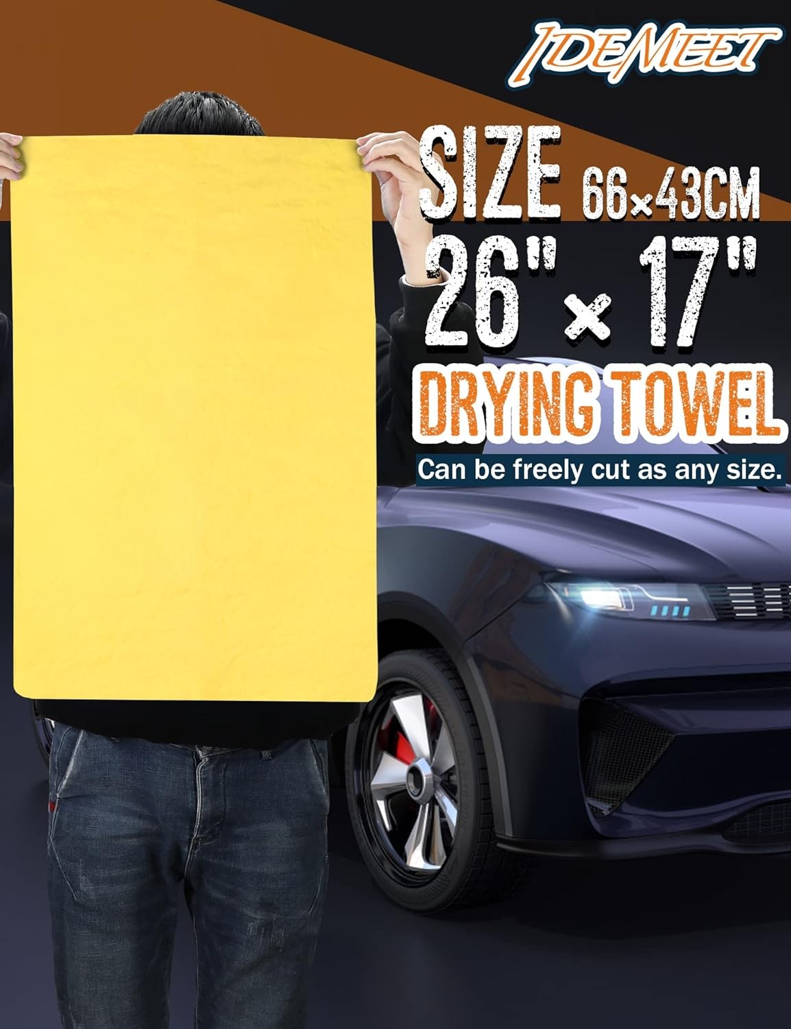 Premium Shammy Towel for Car, Super Absorbent 26″”x17″” Large Car Drying Towel,