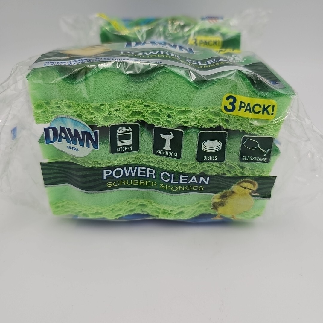 Dawn Power Clean Scrubber Sponges 3 Pack Lot Of 2 (6 sponges)