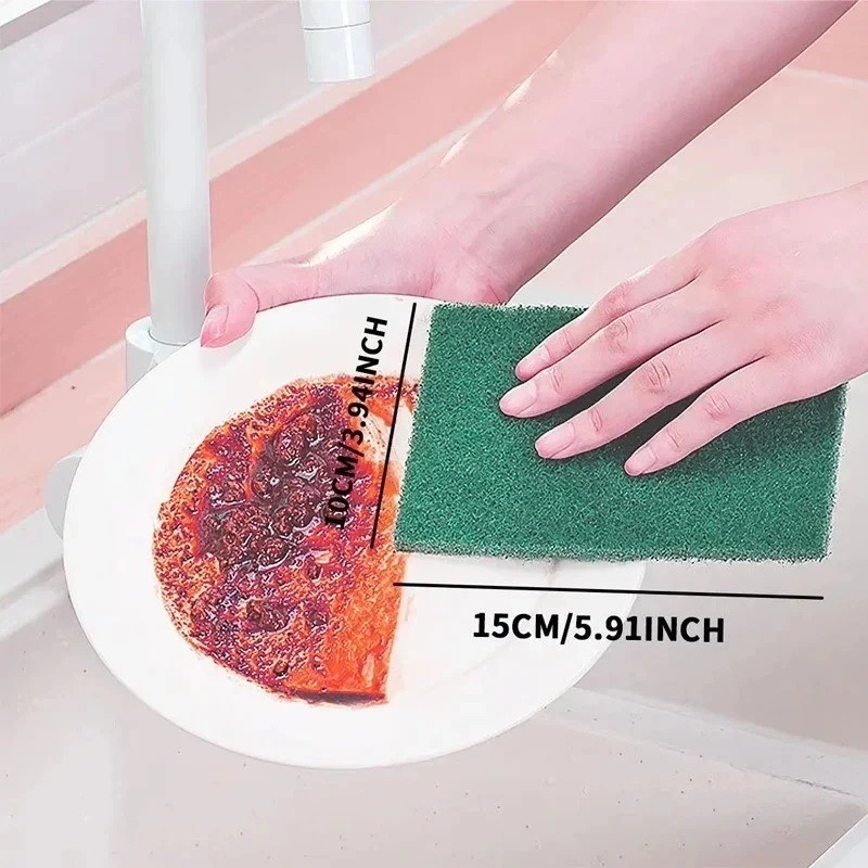 5/10/20/30Pcs Scrub Pads Household Kitchen Oil Removal Dishwashing Pads – NEW