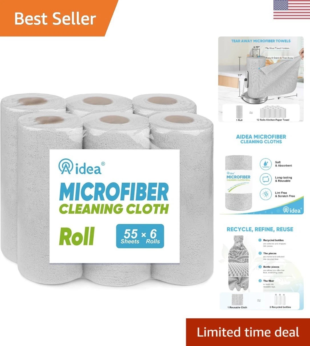 Soft Lint-Free Microfiber Towels (330 Sheets) for Cars & Household Cleaning