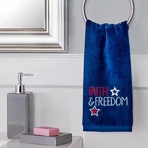 Patriotic 4th of July Red White and Stars Hand Towel Set, 2 Count
