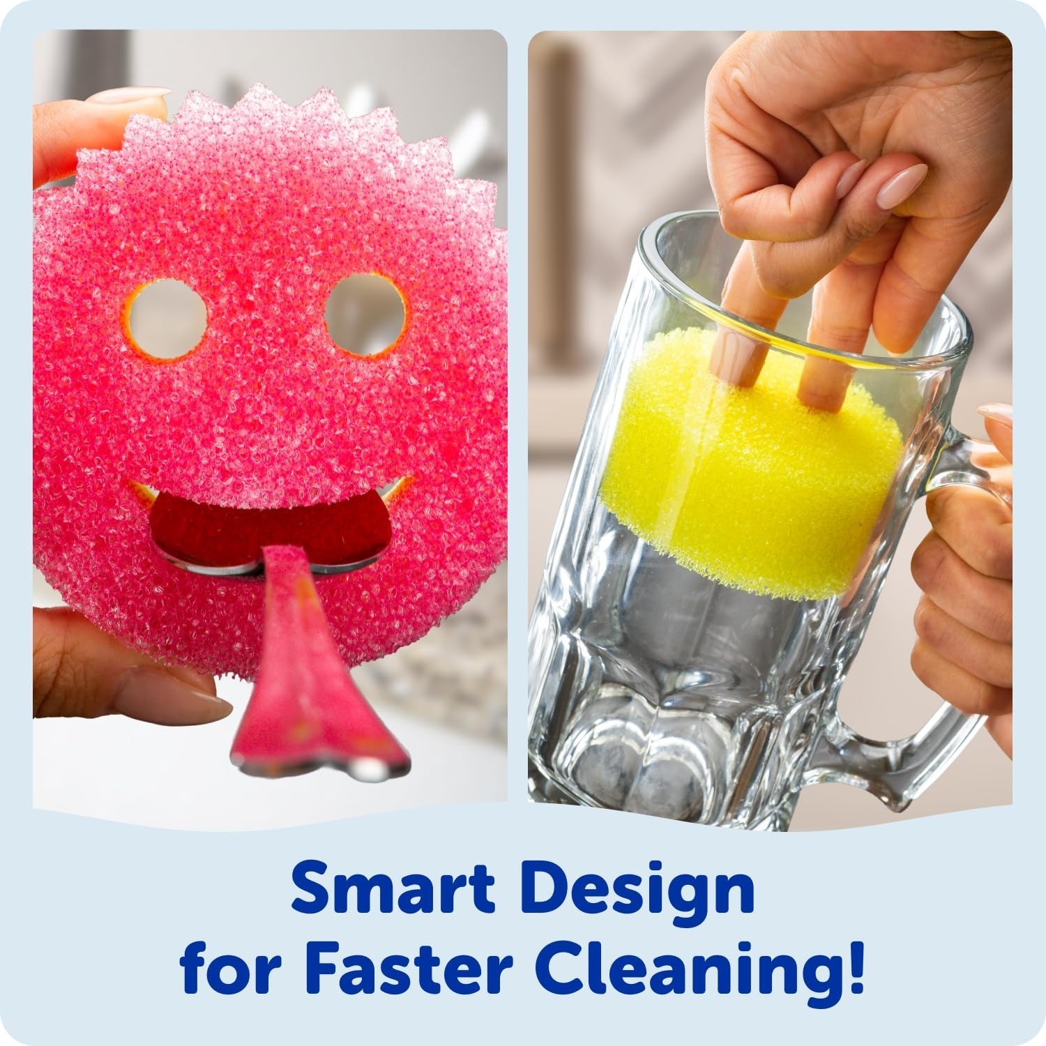 Scrub Daddy Kitchen Sponges (6) + Daddy Caddy Holder – Scratch-Free Cleaning