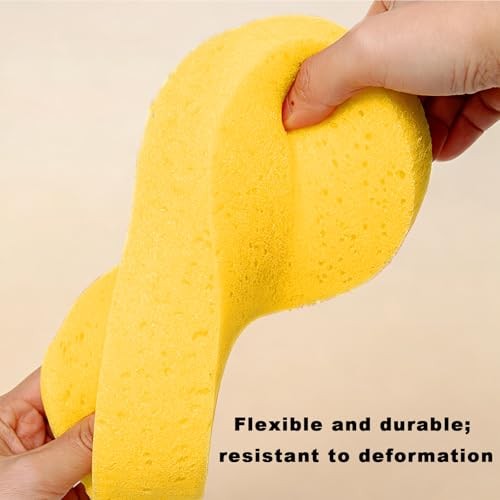 3 PCS Car Wash Sponge, Easy-Grip Large Auto Body Window Cleaning Yellow