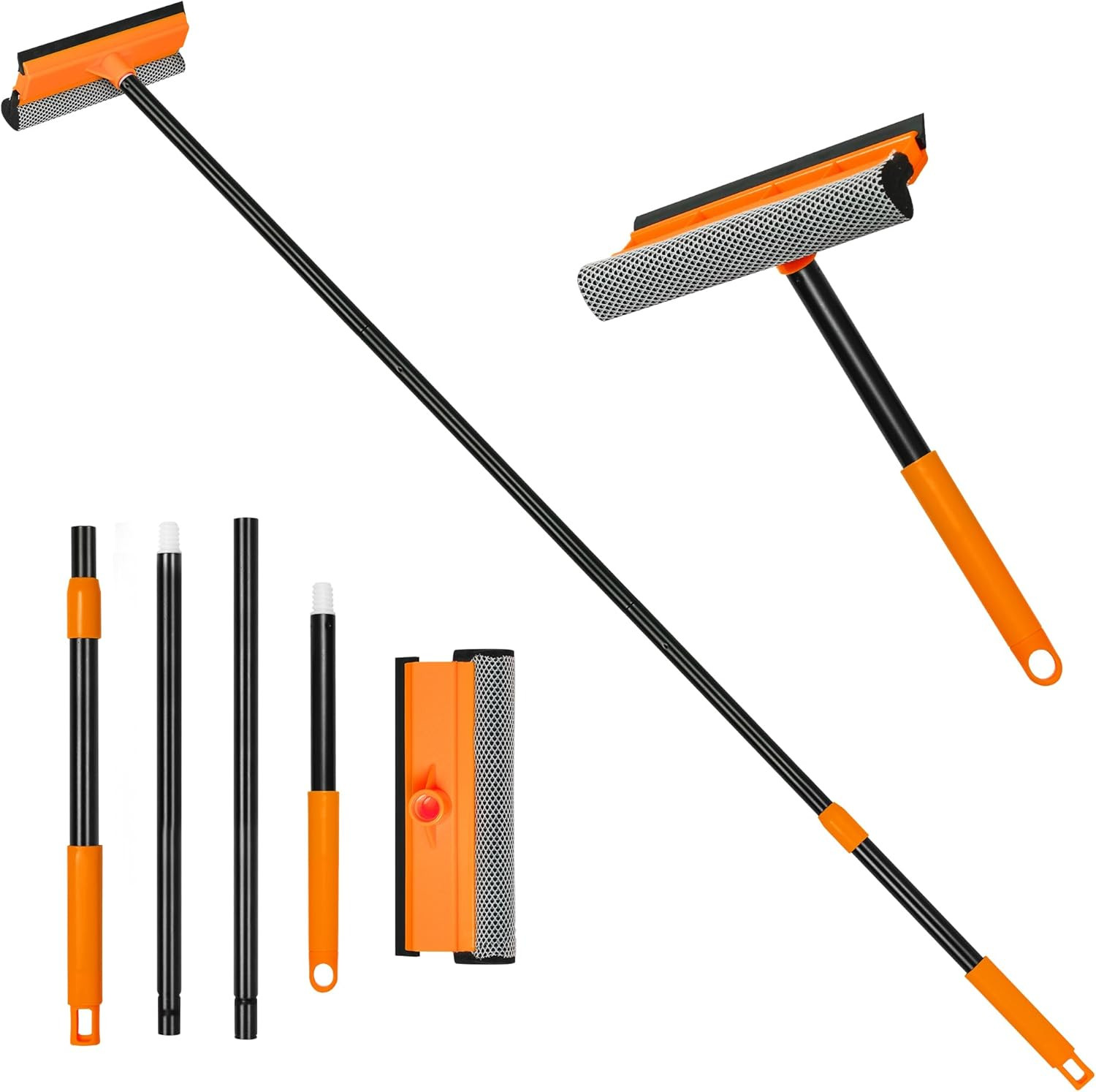 Window Squeegee for Home Cleaning, 2-in-1 Car Windshield Washer Kit with Extensi