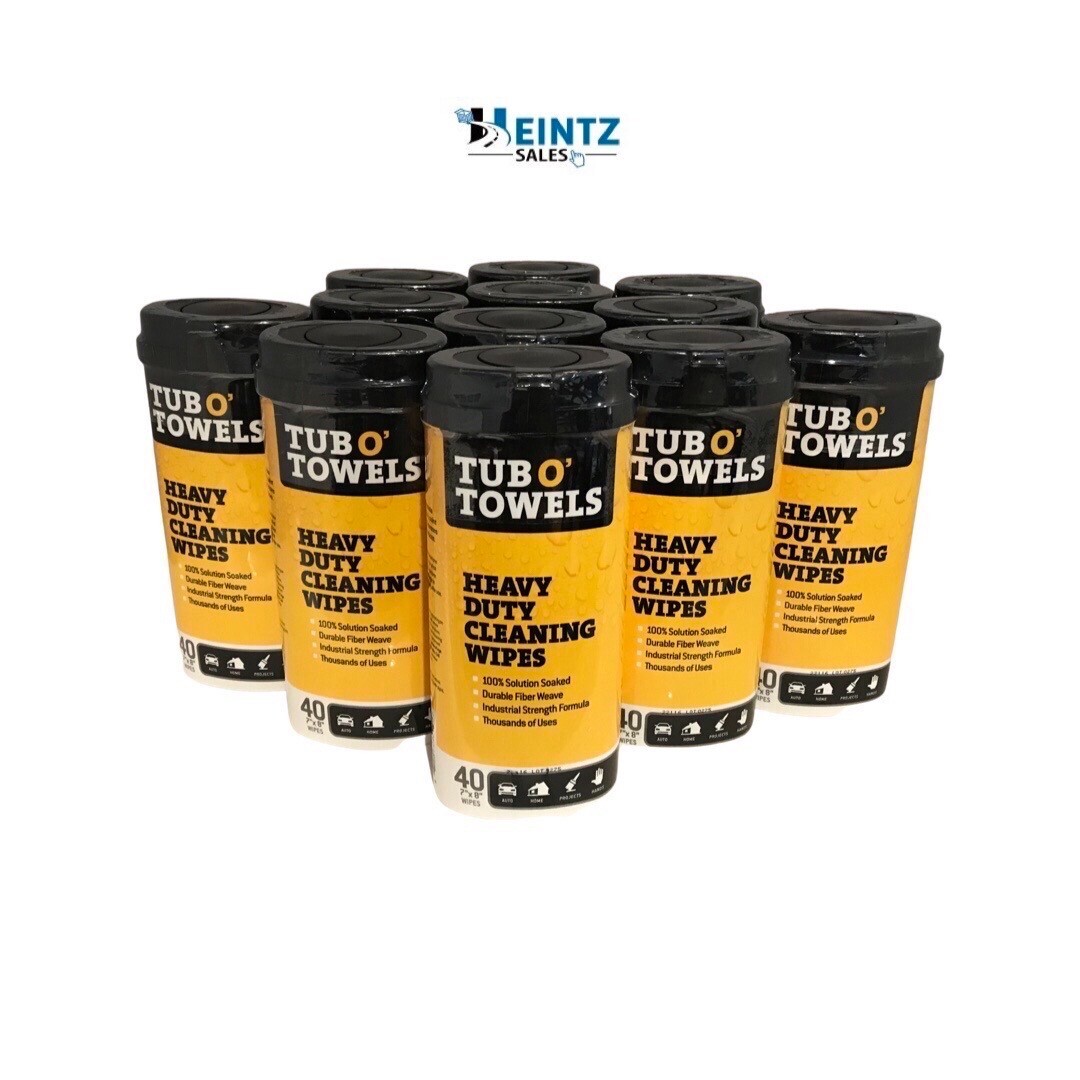 Tub O Towels TW40 12 PACK Heavy-Duty 7″x8″ Multi-Surface Cleaning Wipes 40 ct