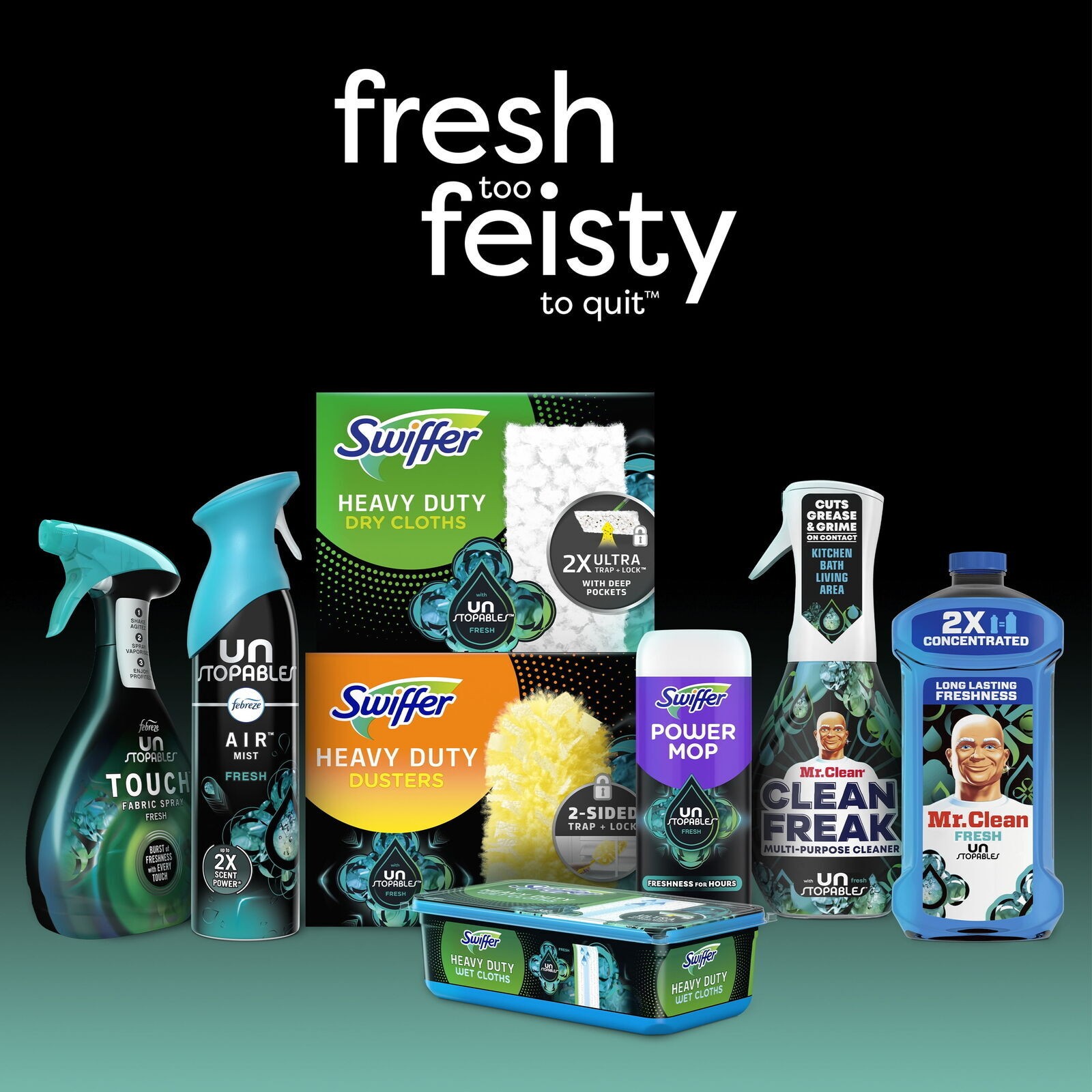 Power Mop Floor Cleaner Solution with Unstopables Fresh Scent 25.3 fl oz 2 Pack