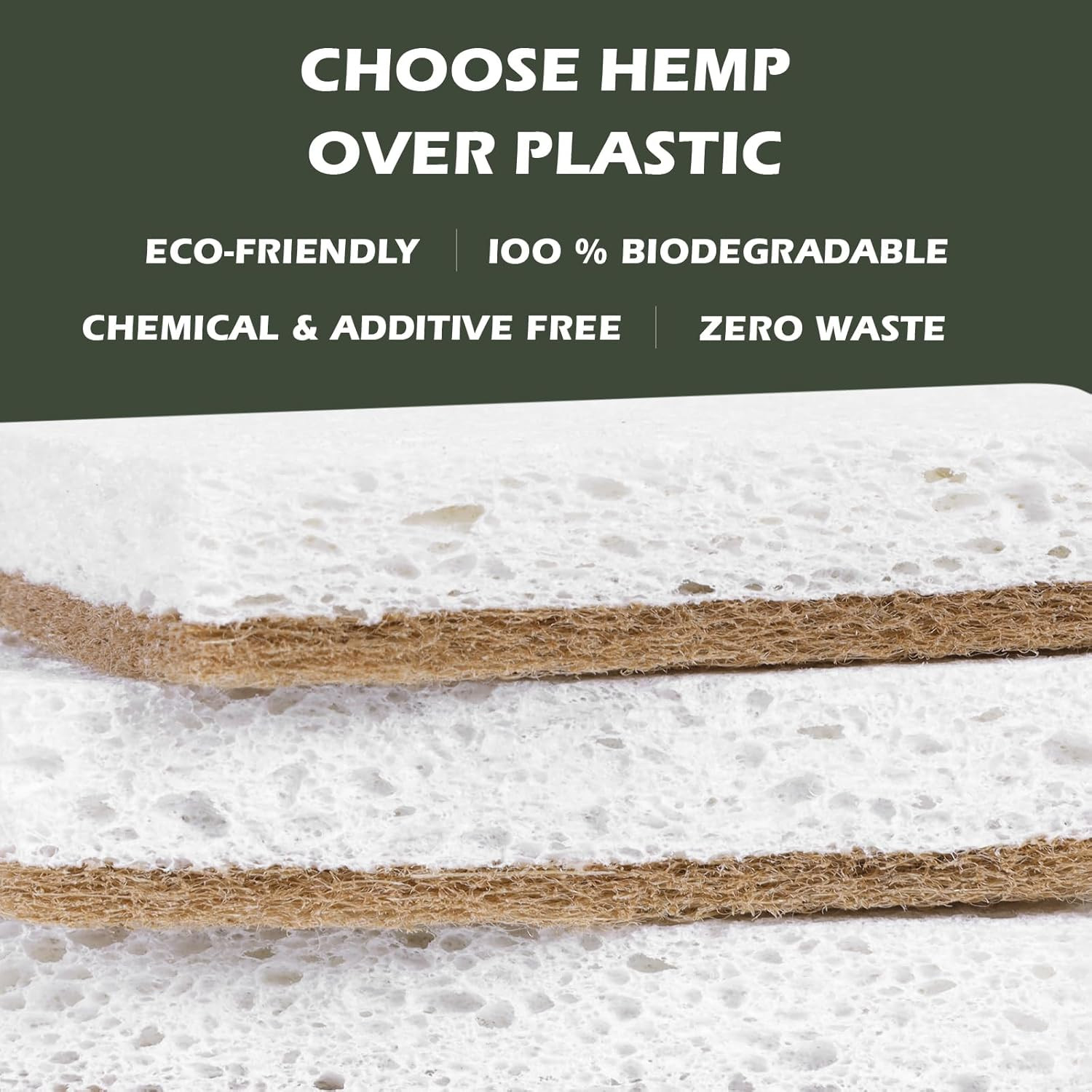 Plant-Based Kitchen Sponges – Natural, Eco-Friendly, Biodegradable Sisal Hemp…