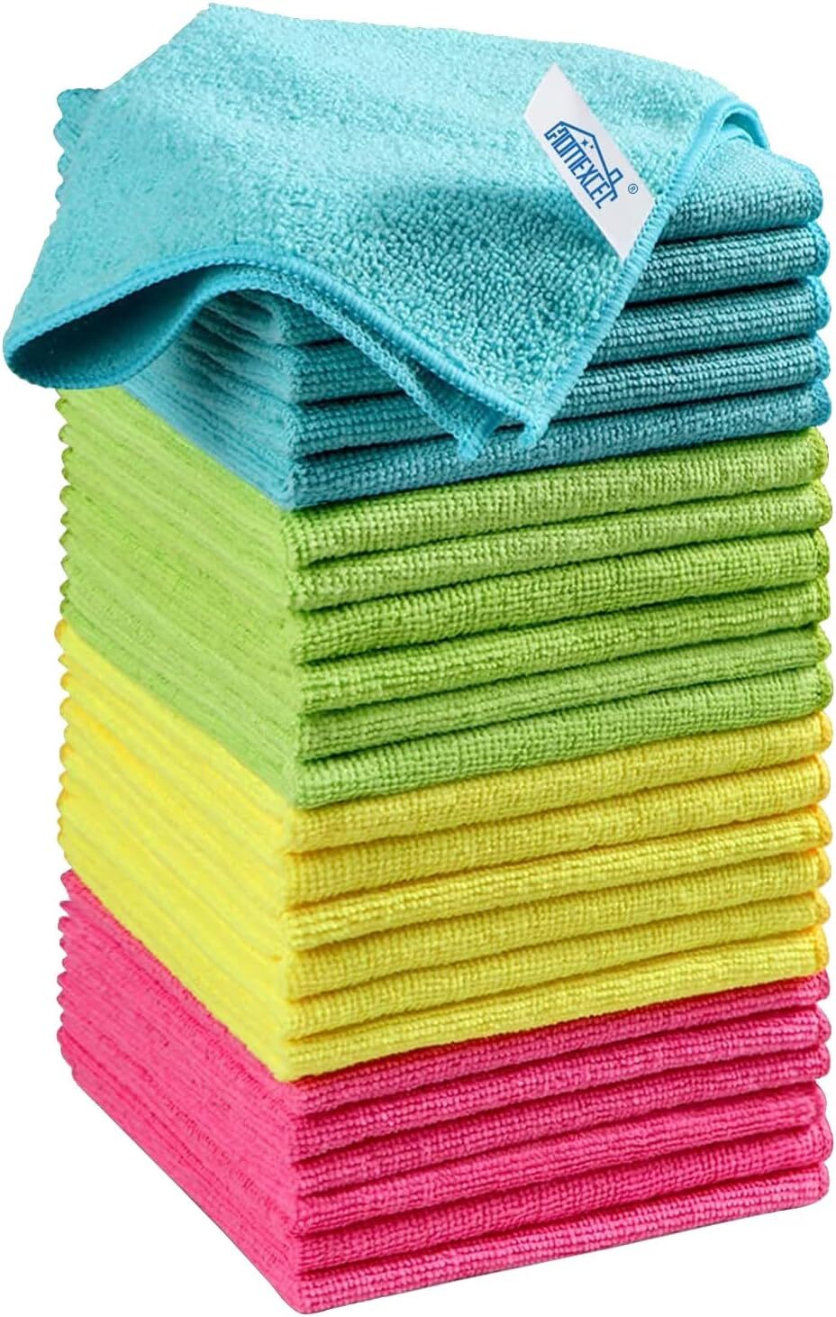 Microfiber Cleaning Cloths, 12 Pack, 4 Colors, 11.5″x11.5