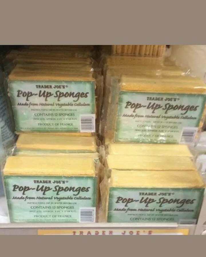 TRADER JOE’S Pop Up Sponges Natural Vegetable Cellulose 4x3x1 Compost
