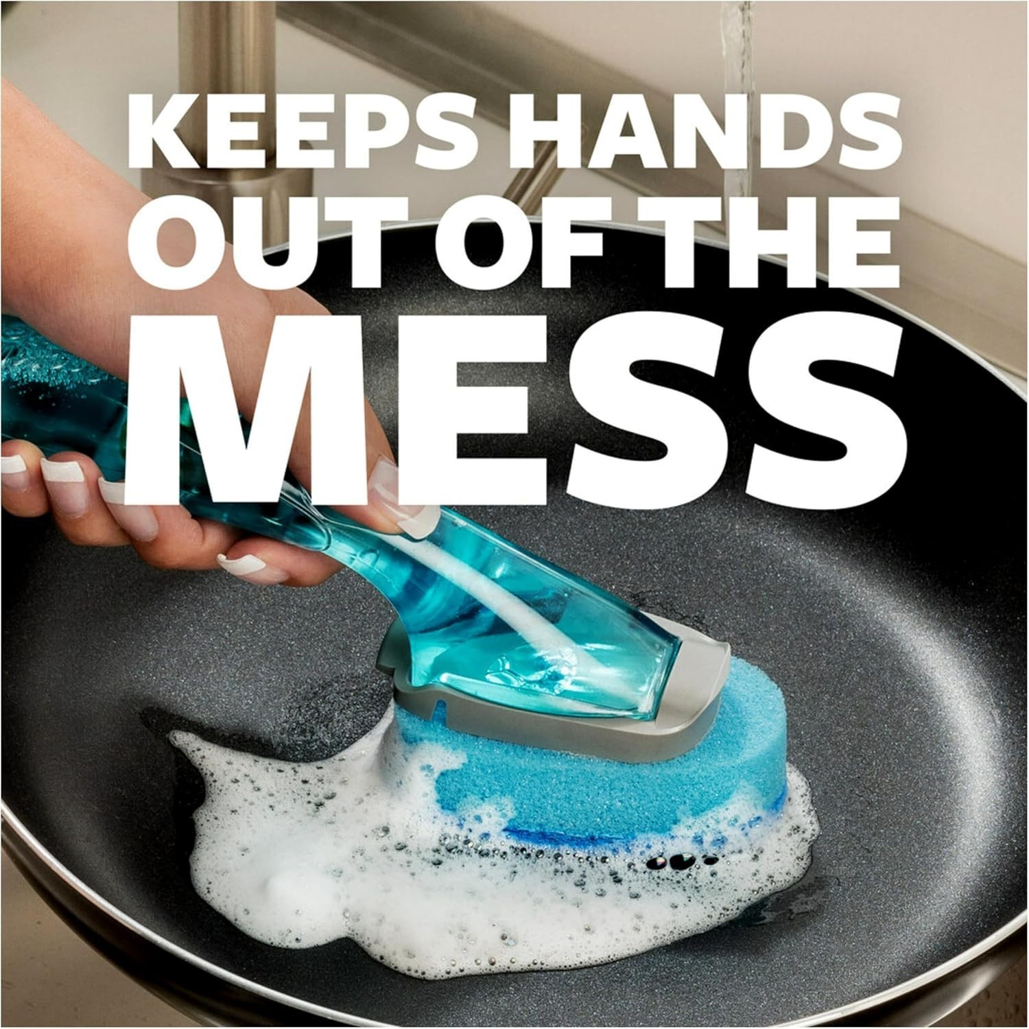 Non-Scratch Dishwand, Scrubber for Cleaning Kitchen, Bathroom, and