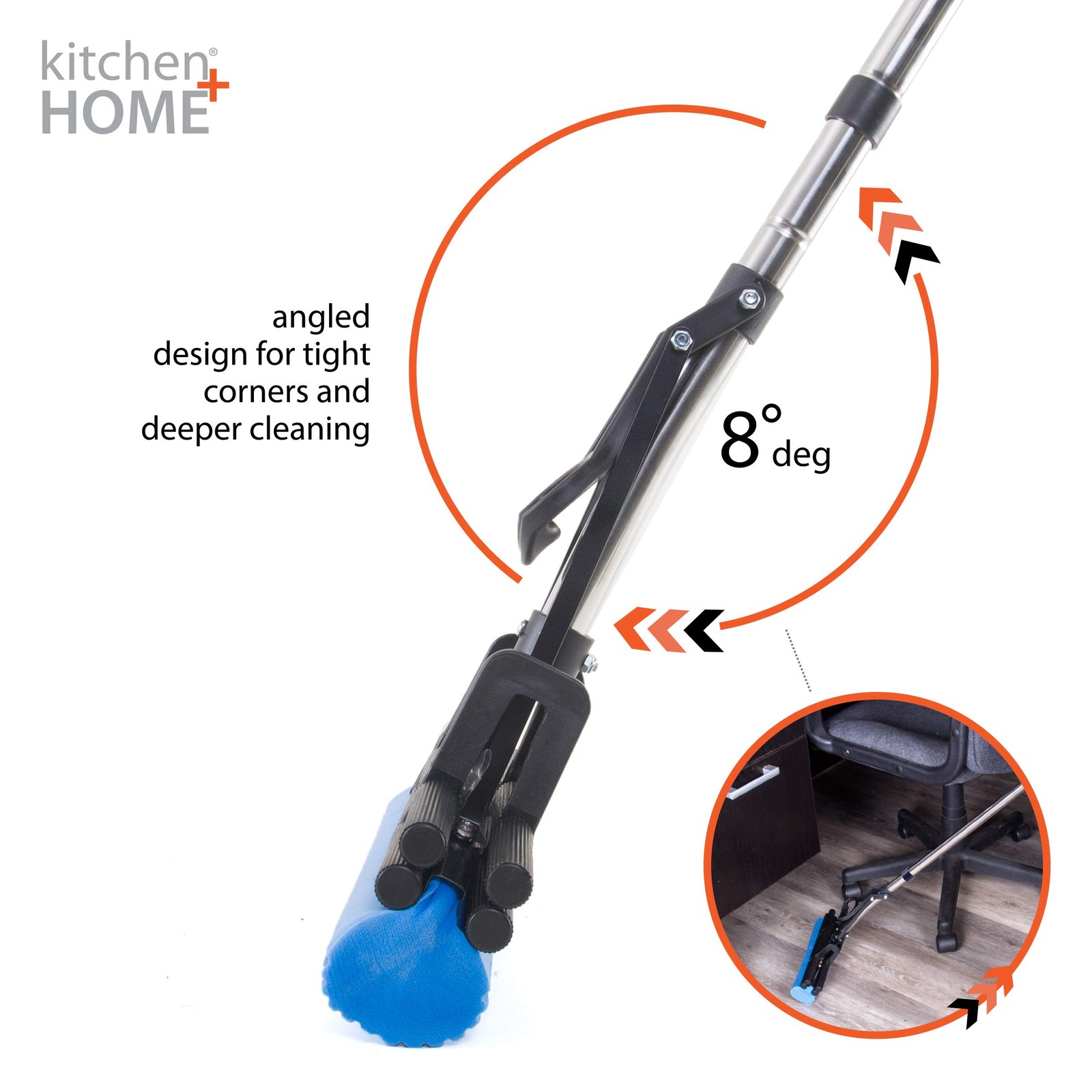 Kitchen + Home PVA Sponge Roller Mop – 11″ Quadruple Roller All Purpose Floor…