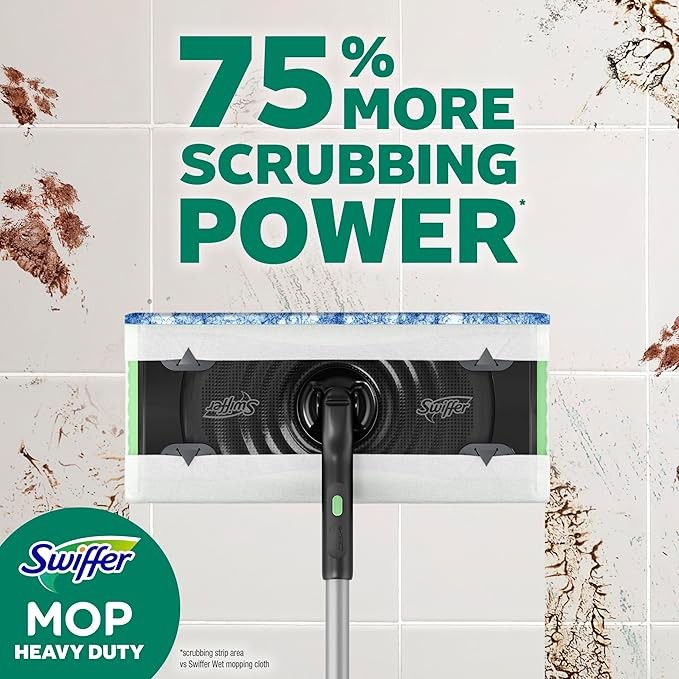 Swiffer Sweep + Mop, Wet Pads Refill, Floor Cleaner, Cleaning Cloths, Heavy Duty