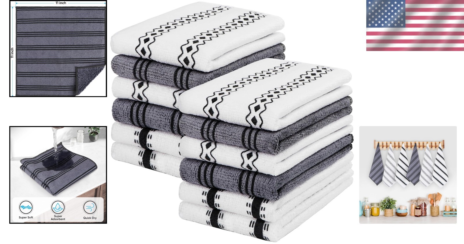 Versatile 11×11 Inch Microfiber Towels – 12 Pack, Perfect for All Cleaning Needs