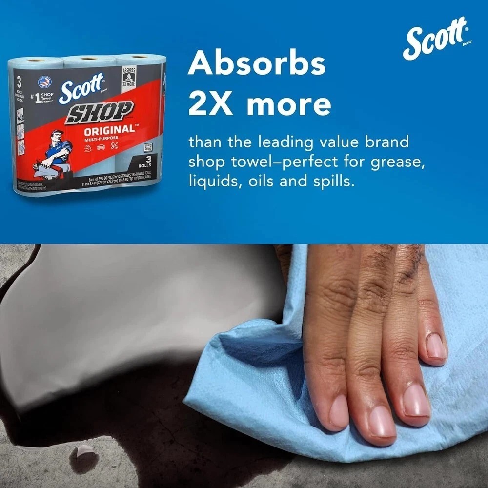 Scott Shop Towels Original Blue Shop Towels Multi-Purpose Automotive Maintenance