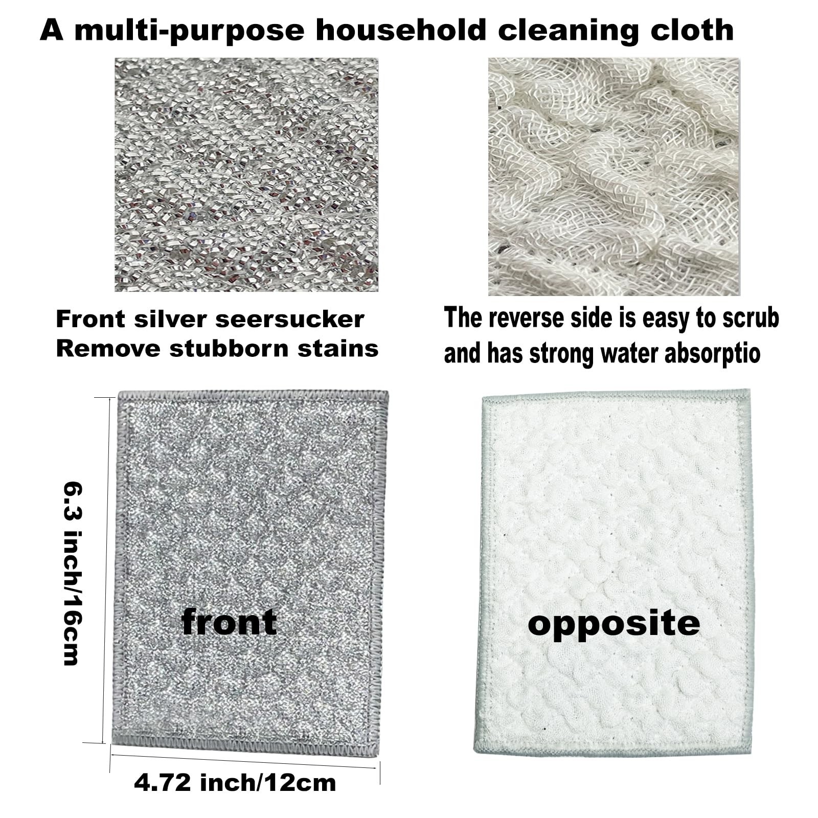 New thickened double-sided metal wire dishwashing cloth, suitable for both dr…