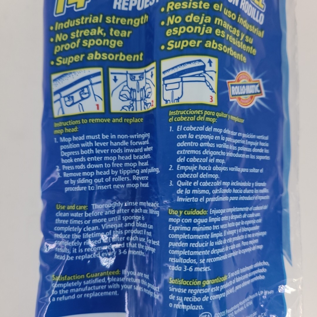 Vileda Professional Roll-O-Matic ® Original Sponge Roller Mop Refill 14″ RARE