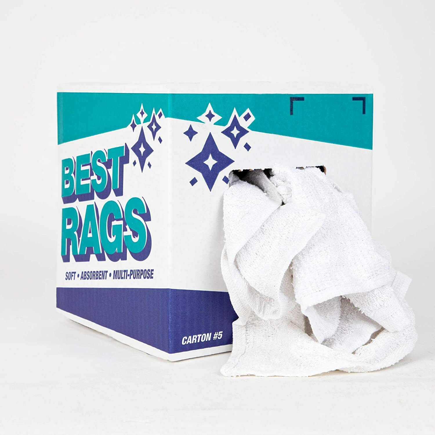 Terry Towel Cleaning Rags, Package Options, White, Multipurpose 14×14 to 20×20