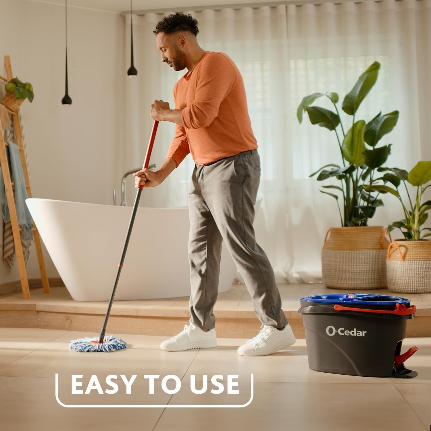 O-Cedar RinseClean Spin Mop & Bucket System | Clean with Clean Water | Remove…
