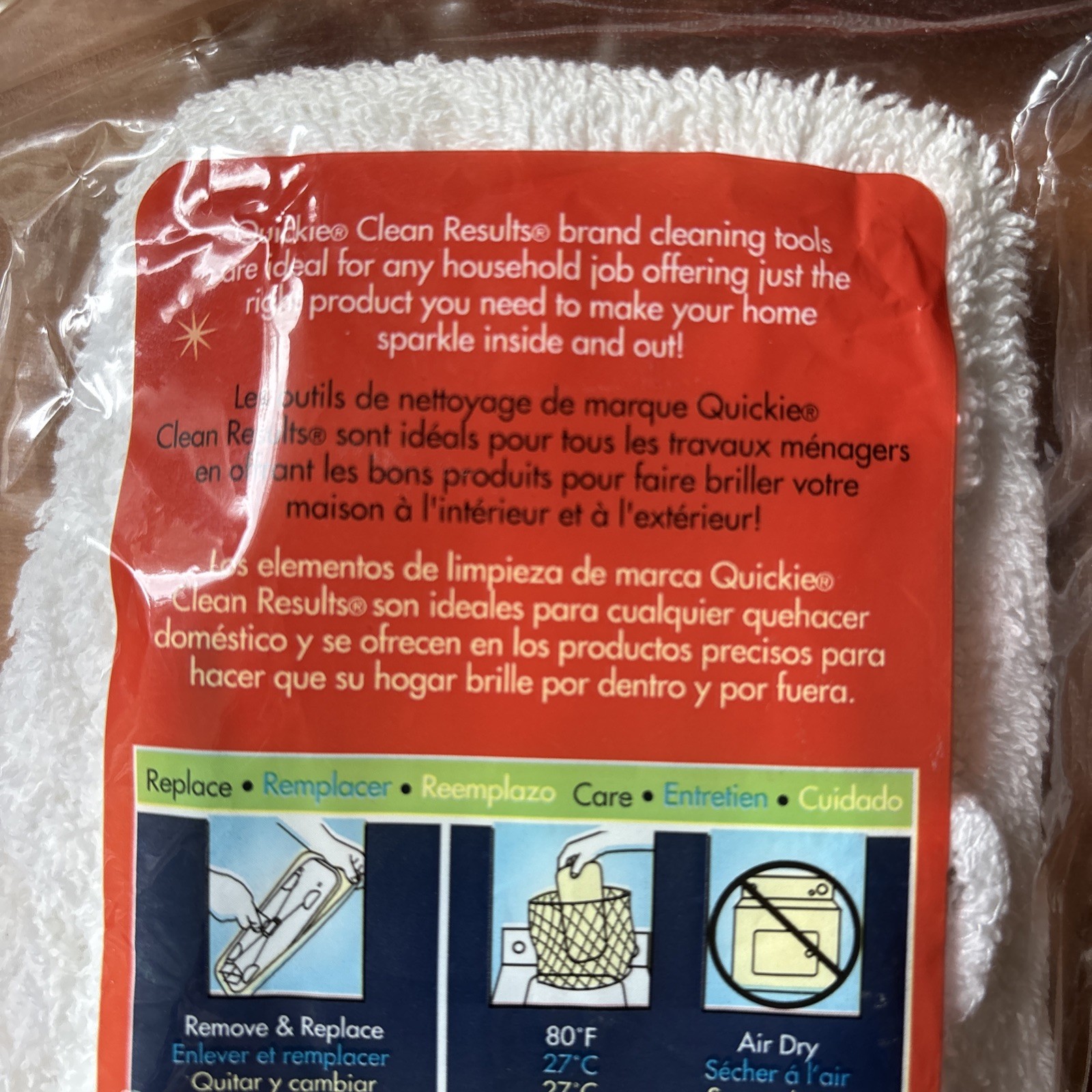 QUICKIE Clean Results MIGHTY MOP Refill Recharge Washable Cotton Mitt 0764CR