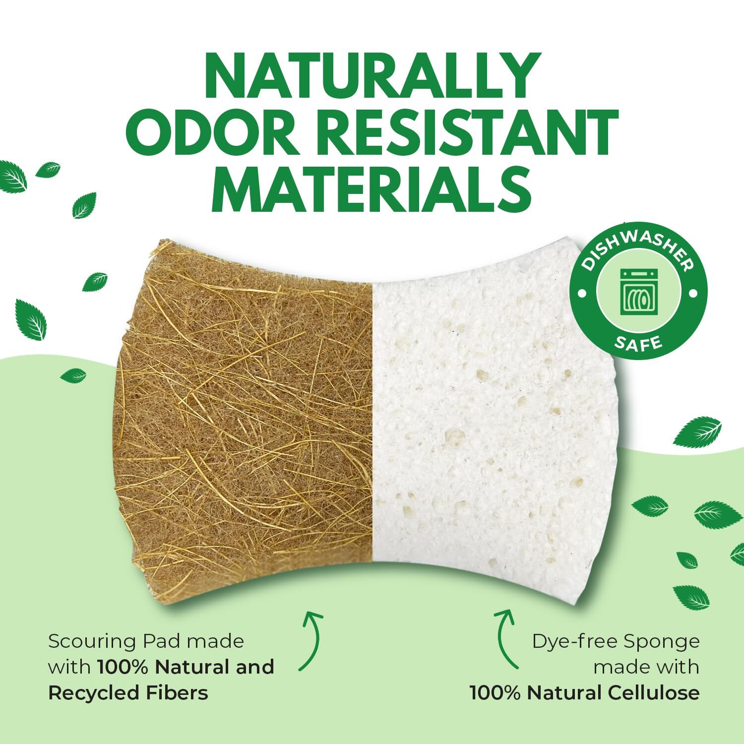 Biodegradable Natural Kitchen Sponges Pack Of 24 Cellulose And Coconut Kitchen S