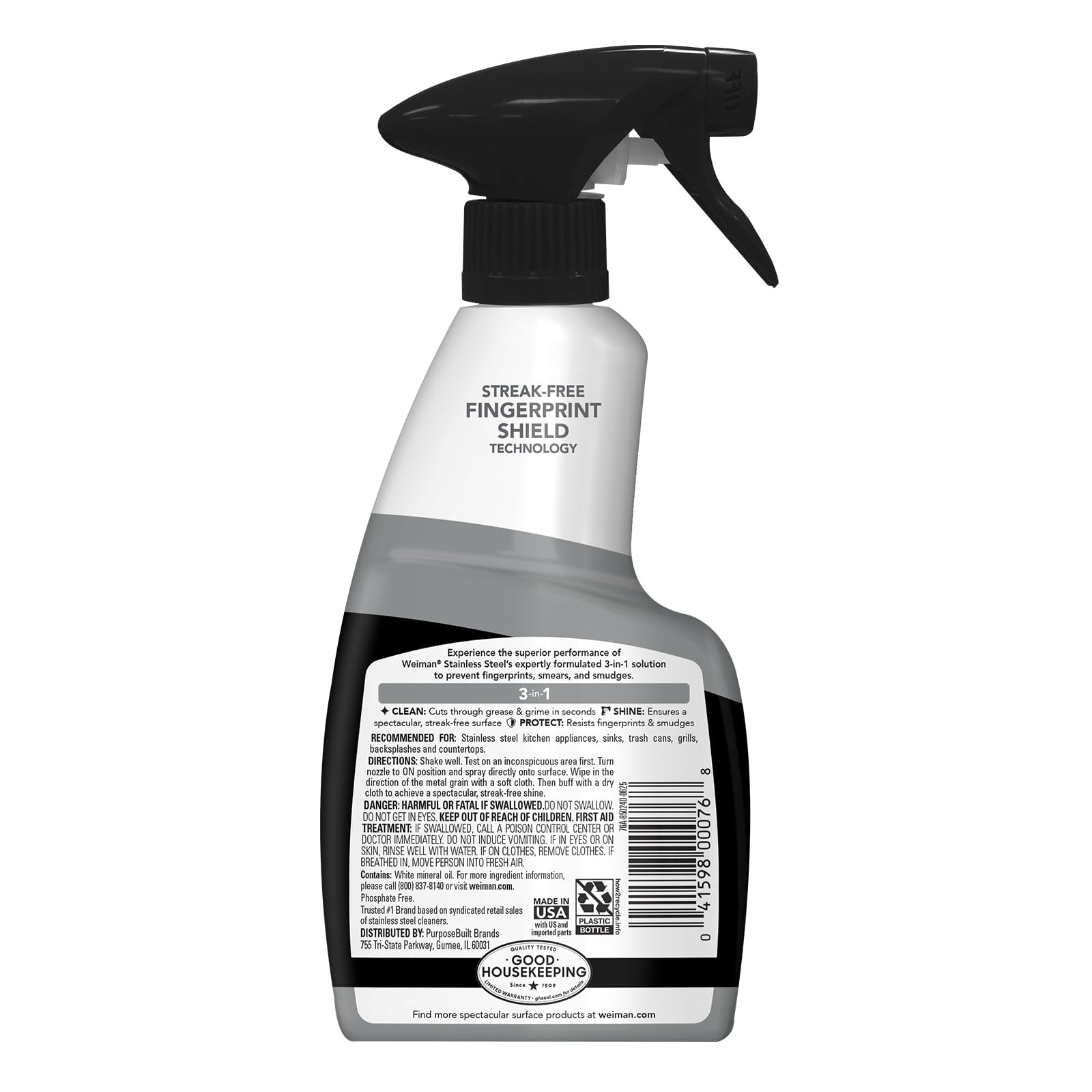 Weiman Stainless Steel Cleaner & Polish, 2 Pack, Anti Fingerprint Spray Stainles