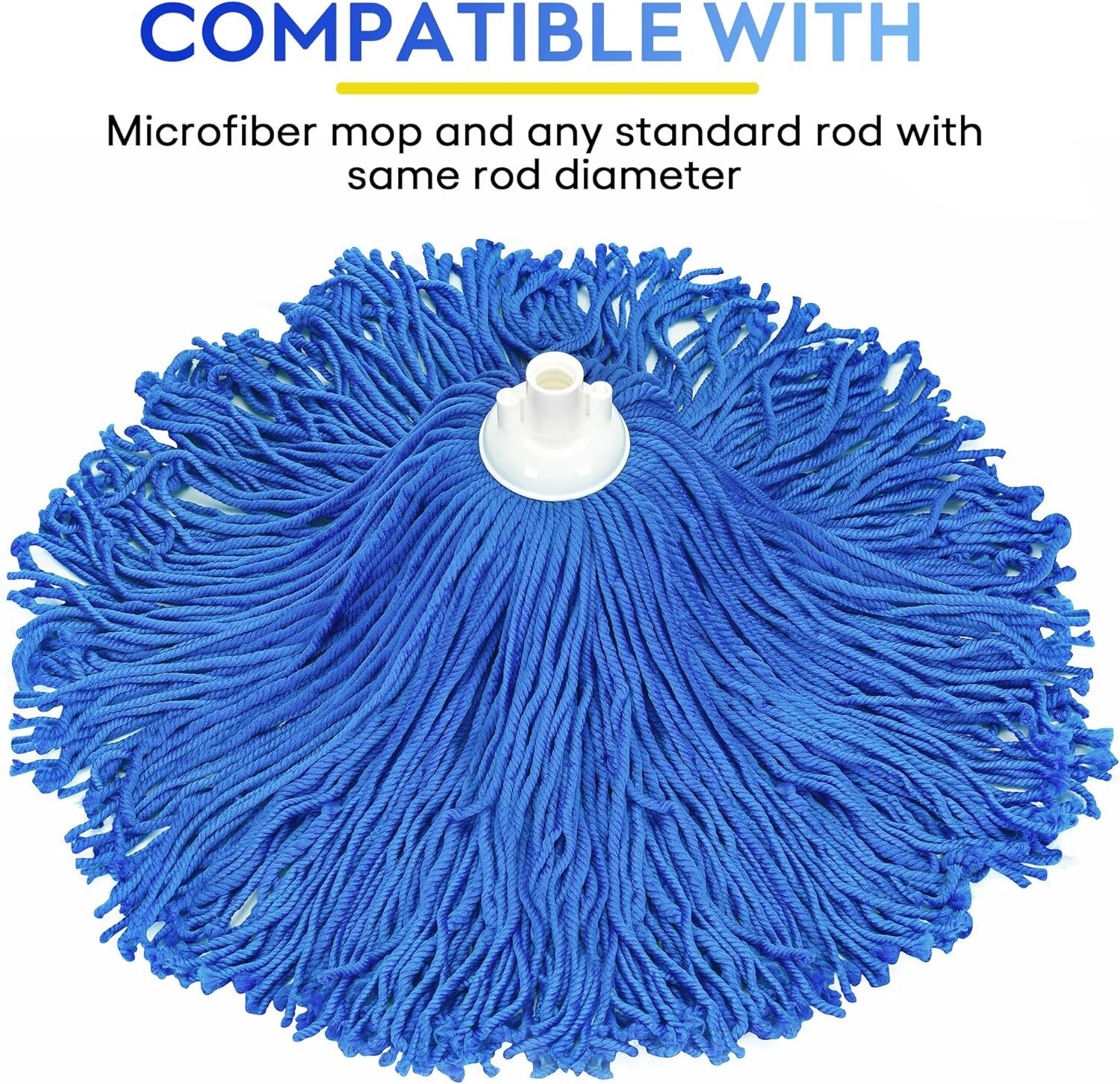 Microfiber Mop with 54″ Stainless Steel Spin Handle Incl. 2Pcs Microfiber Cloth