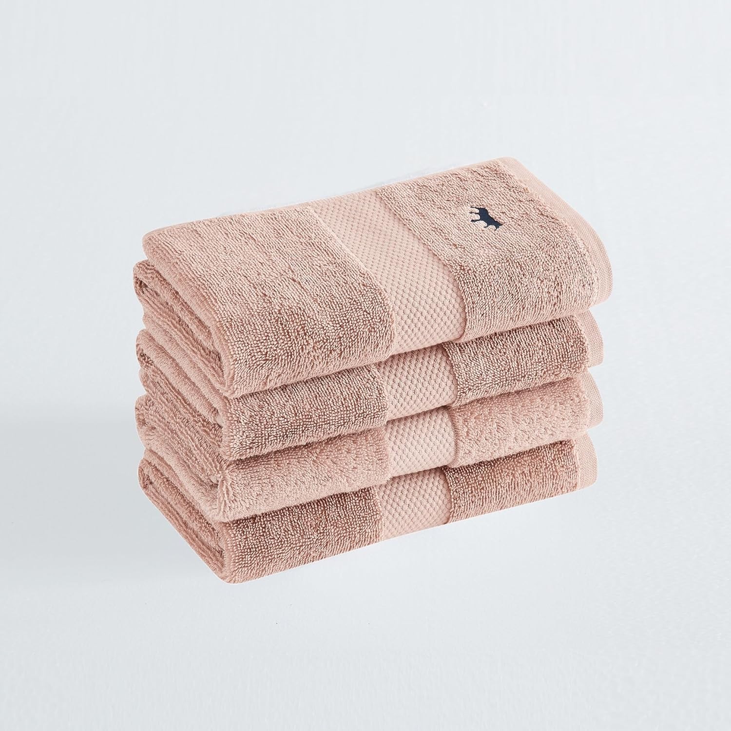 Turkish Cotton Towels Blush Cotton 4-Piece 4 Pack Hand Towel, Solid Color