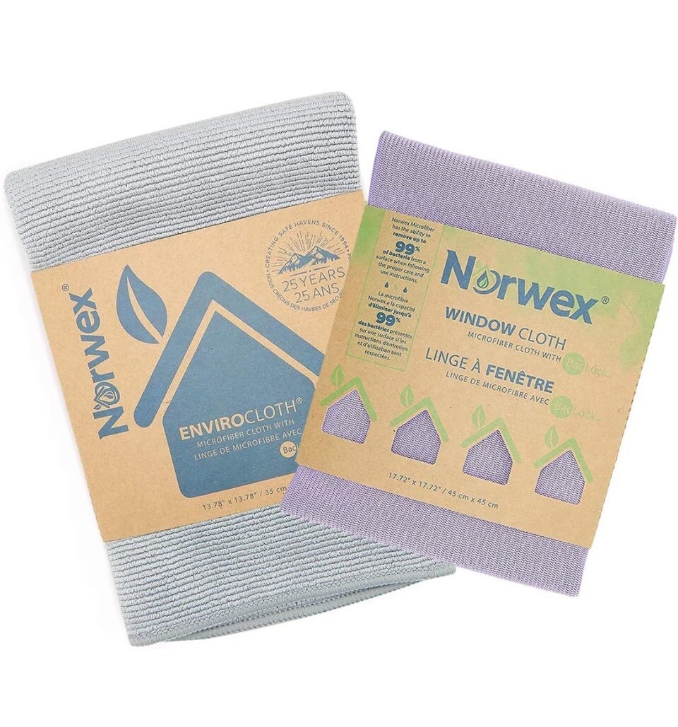 Norwex – Window Cloth + EnviroCloth Microfiber  Paño para Ventanas Free Shipping
