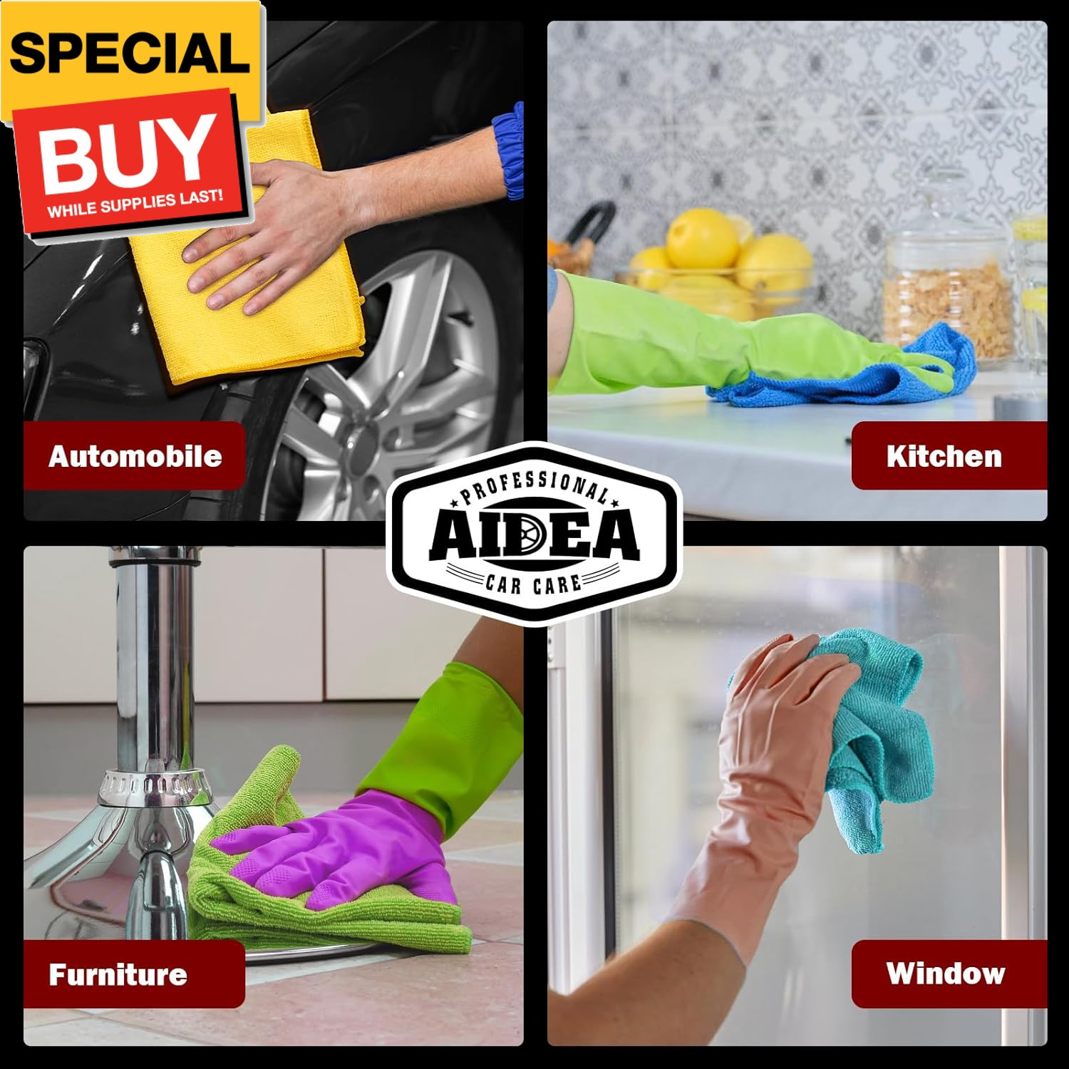 Microfiber Cleaning Cloths, 50PK, Microfiber Towels for Cars, Premium All Purpos