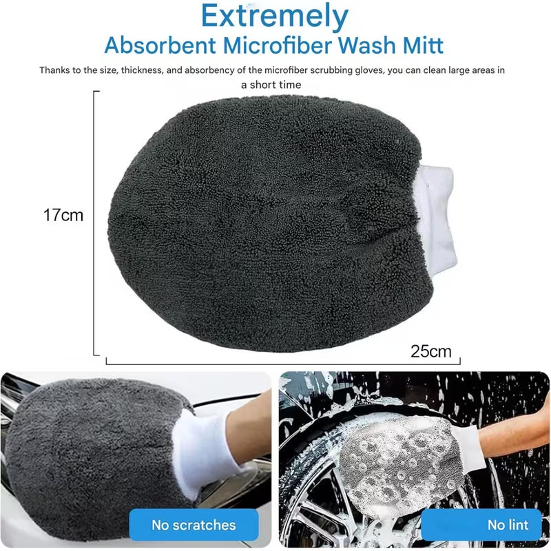 11PCS Car Wash Cleaning Kit Microfiber Towels Blush Sponge Wash Glove Polish set