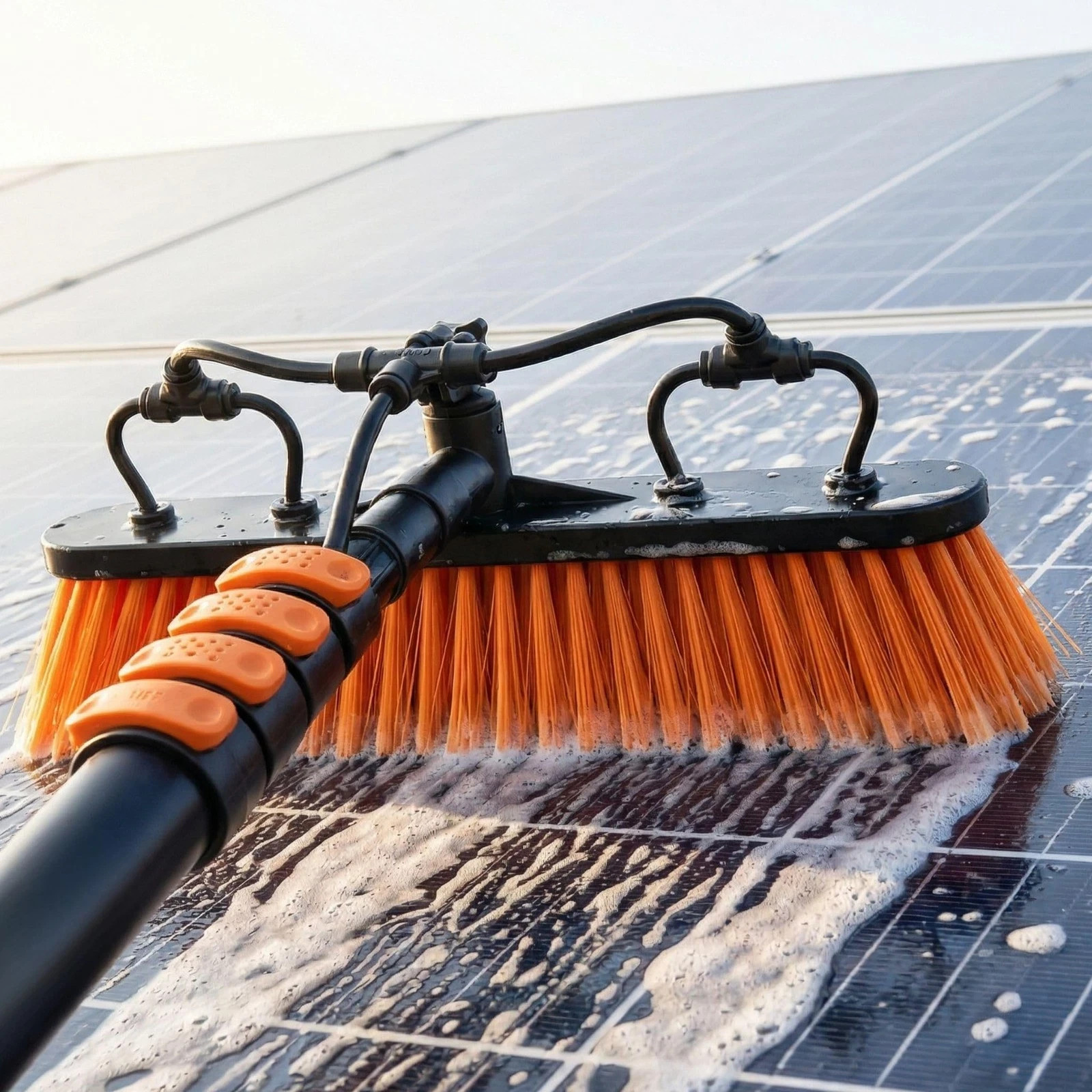Briliantwerk Solar Panel Cleaning Brush with 20 ft Extension Pole Water Fed Pole