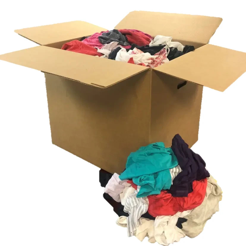 Color Knit Rags – Bulk Uncut T-Shirt Cotton Cleaning Wipers for Multipurpose Use