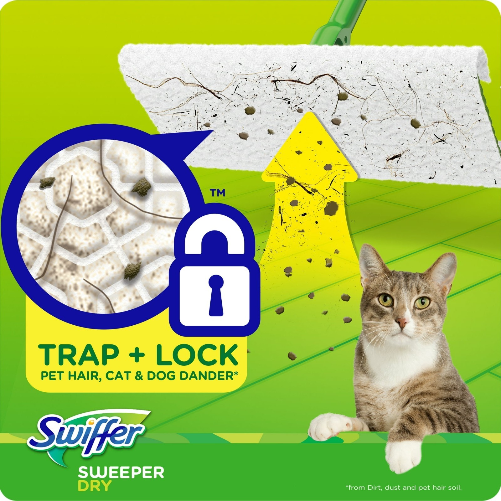 Swiffer Sweeper Pet Dry Refills 16ct Unscented Floor Mop Sweeping Pad Duster Clo