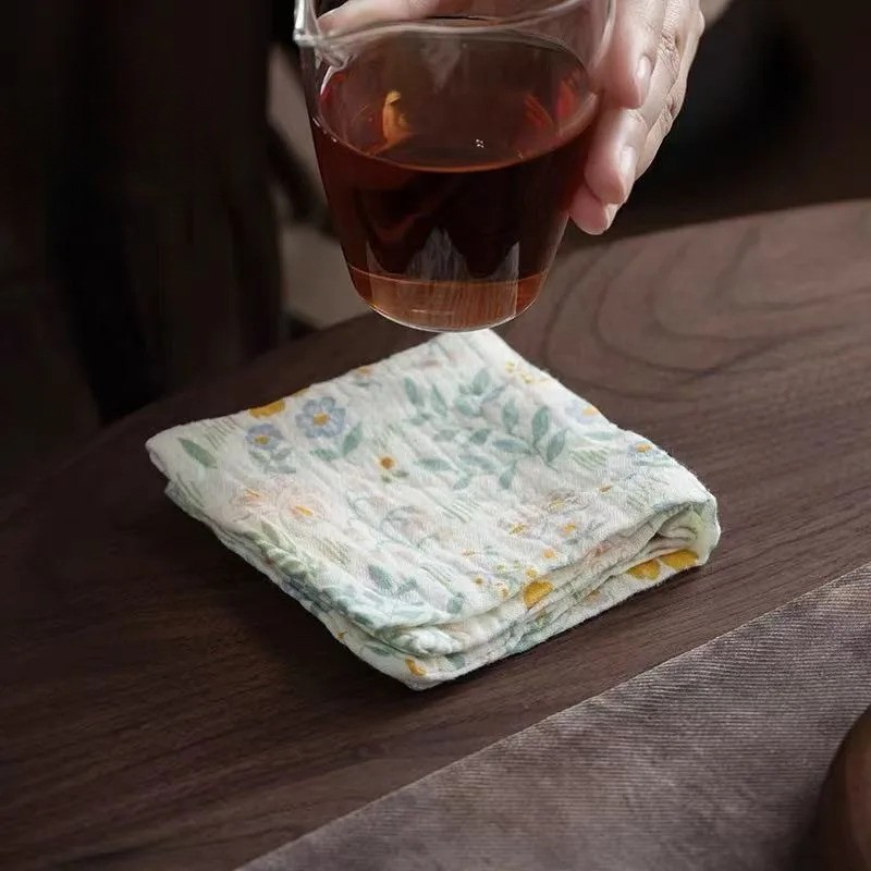 Cotton Floral Towel Chinese Tea Towel Vintage Towels Handmade Cotton Napkins