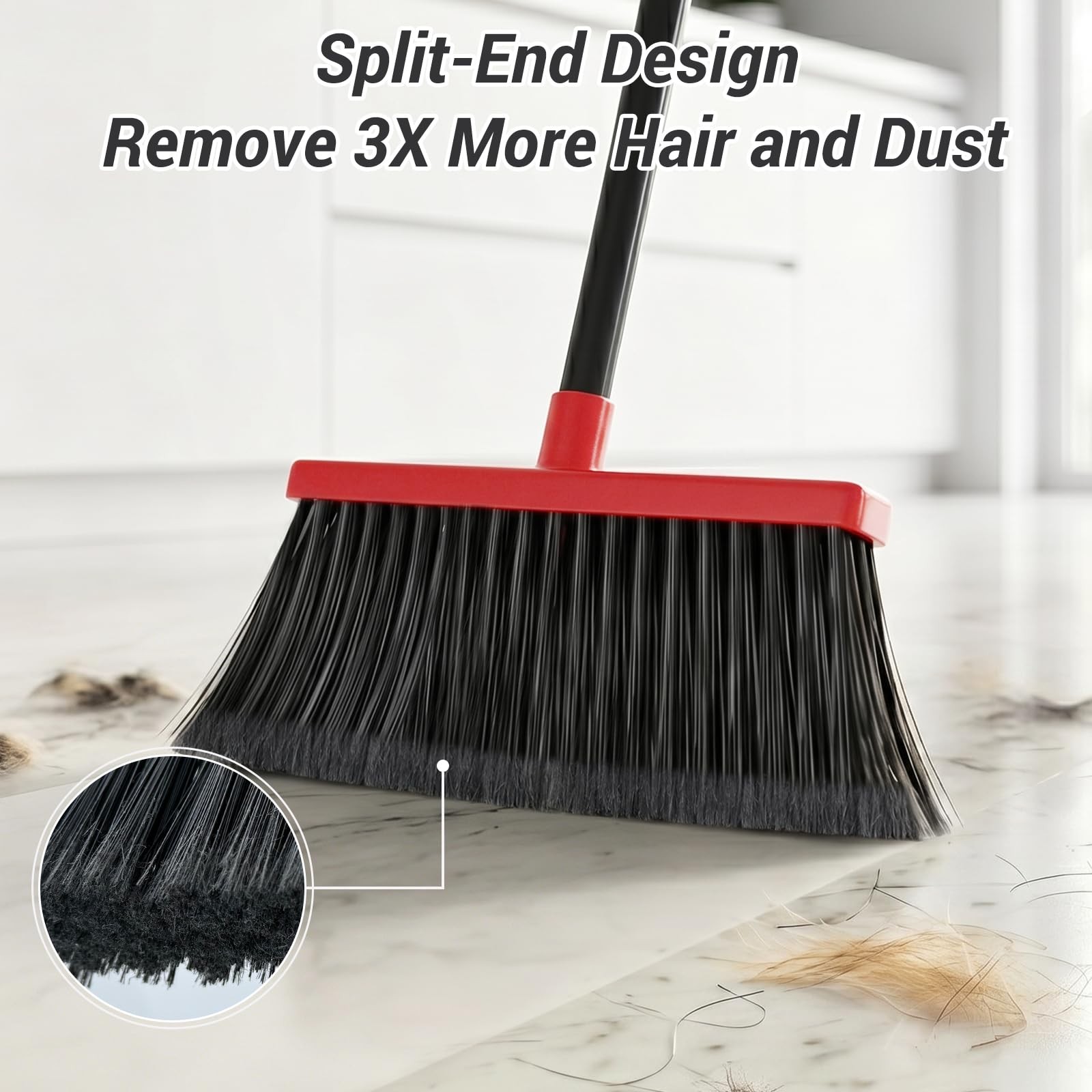 zeawec Broom Dustpan Red and Gray combo