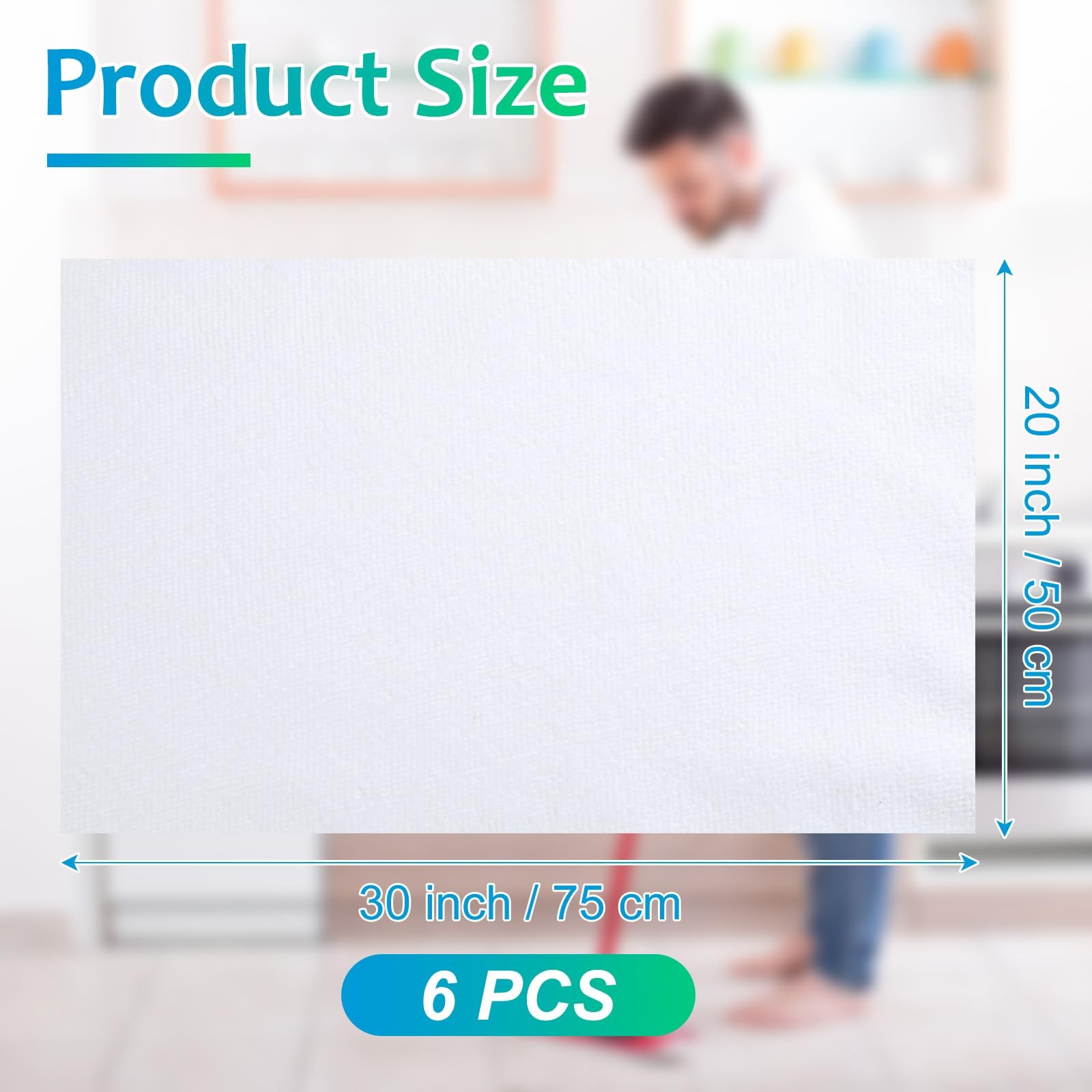 6 Pcs Extra Large Microfiber Cleaning Cloth 30″ x 20″ Washable Reusable Micro…