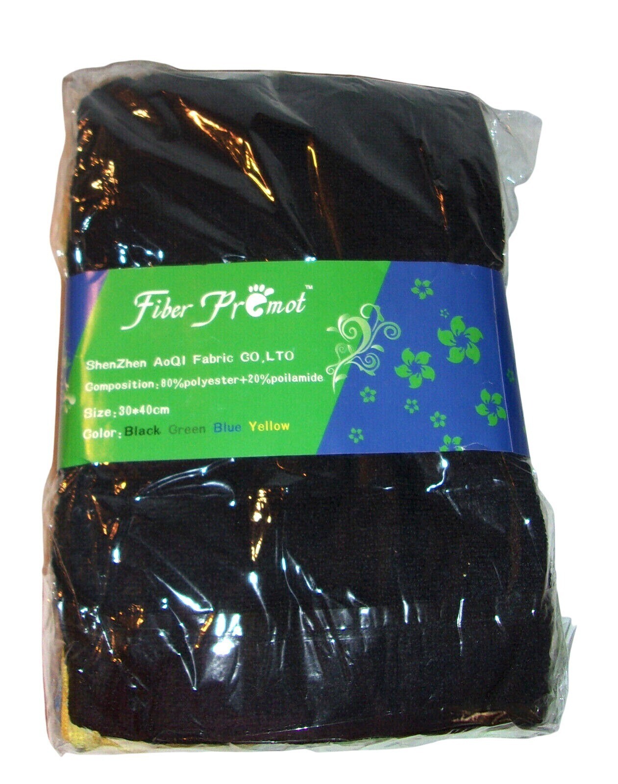 Microfiber Cleaning Cloths Pack Of 12 Black Green Blue Yellow 12x16in Machine Wa
