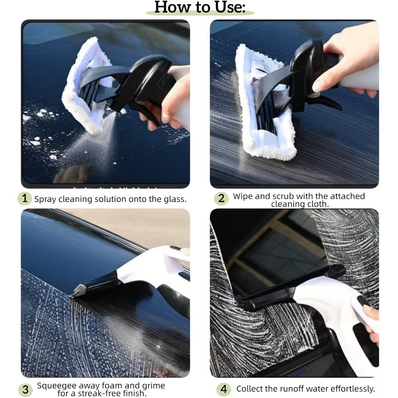 Cordless Window Cleaner Vacuum Squeegee Glass Wiper Multisurface Adjustable New