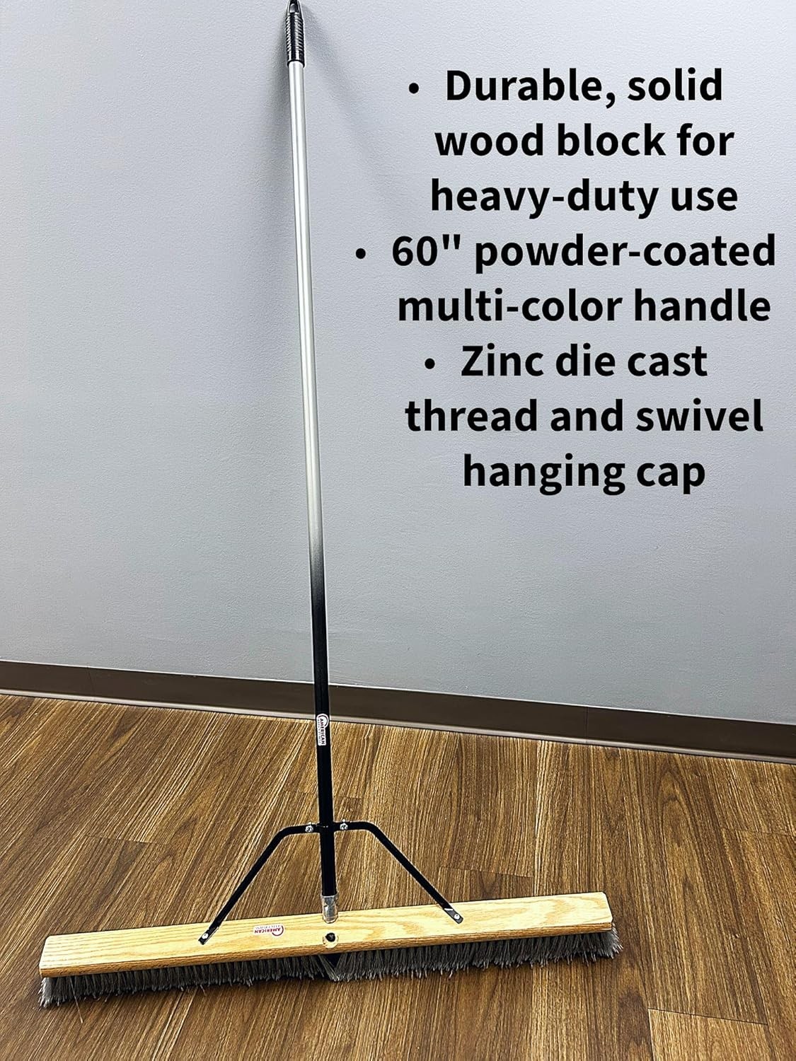 Pbsa36004 Heavy Duty 36″ Smooth-Surface Push Broom with Silver/Black Handle