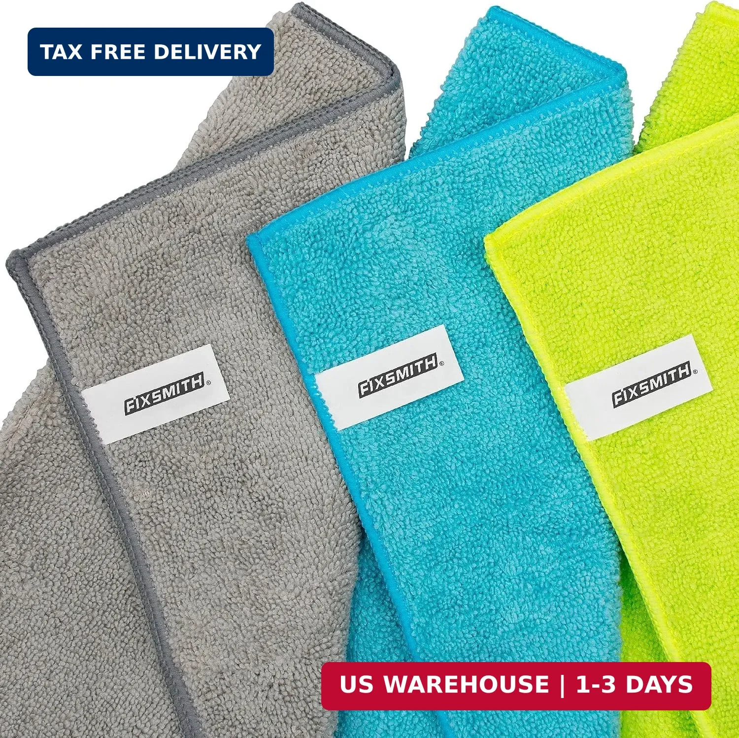 FIXSMITH Microfiber Cleaning Cloth – Pack of 50, Microfiber Towels for Cars 16 x