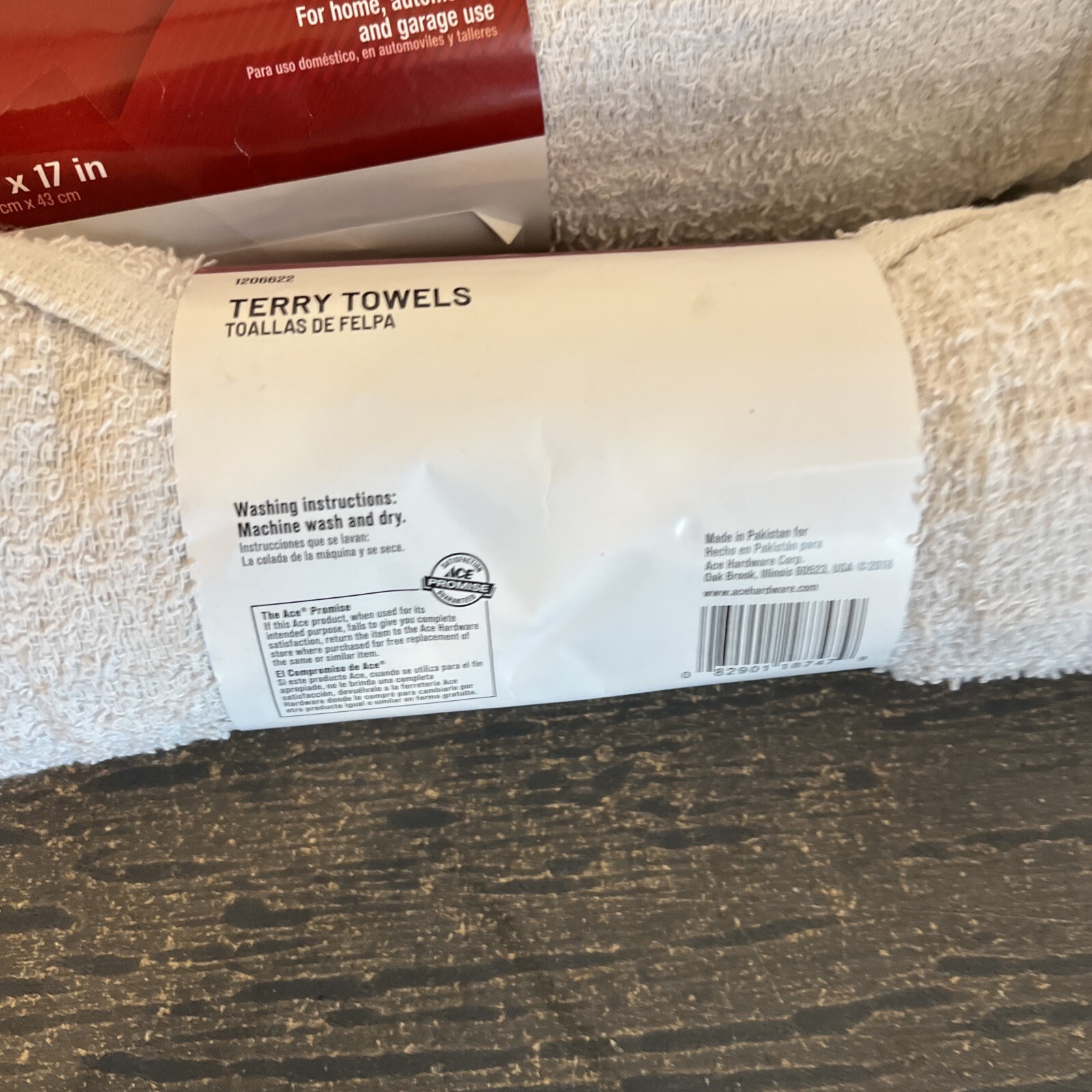 Ace 12 COTTON TERRY CLOTH CLEANING TOWELS /BAR TOWELS/ RAGS 14 X 17 NEW